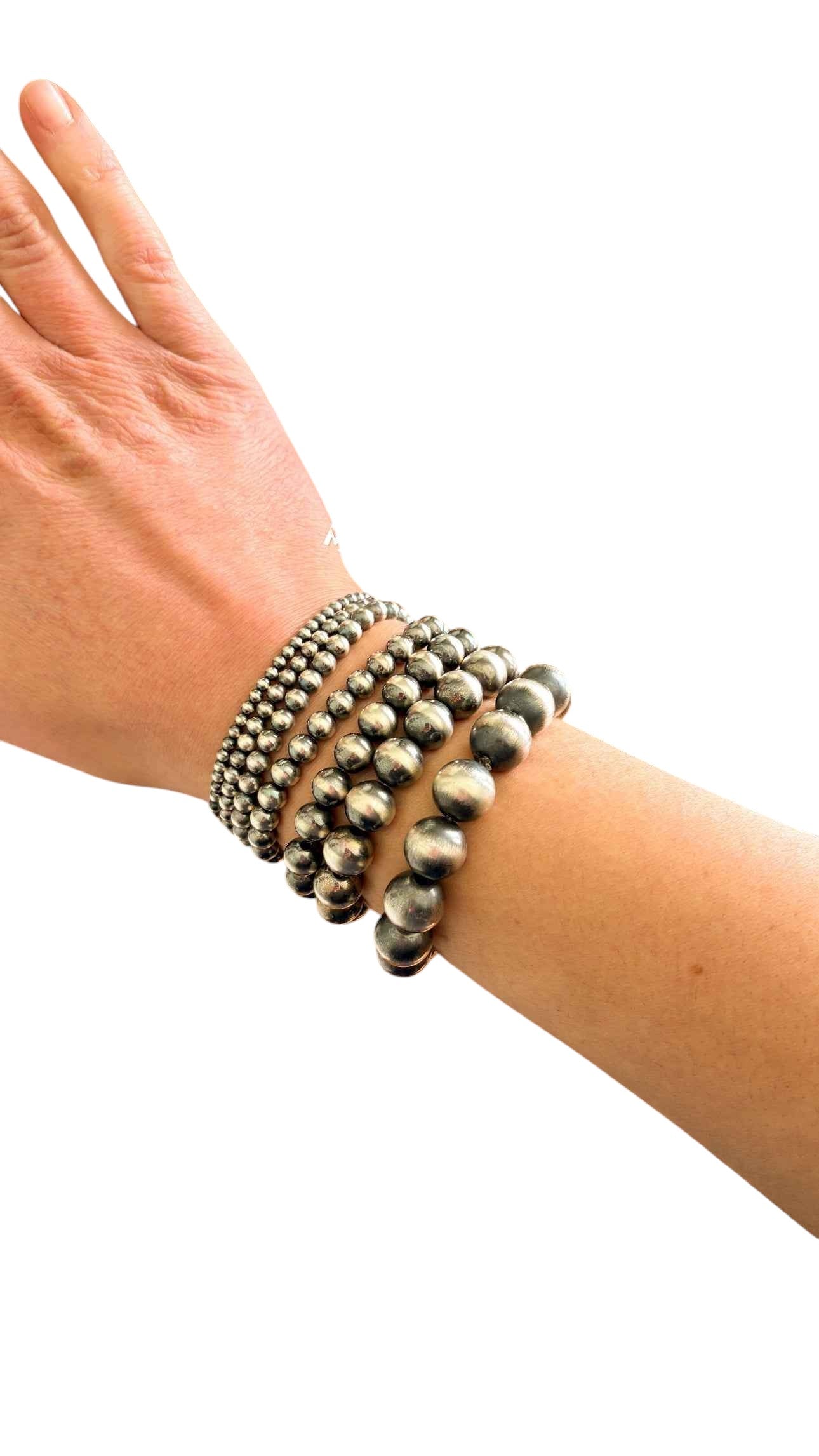 STERLING SILVER PEARL STRETCH BRACELET