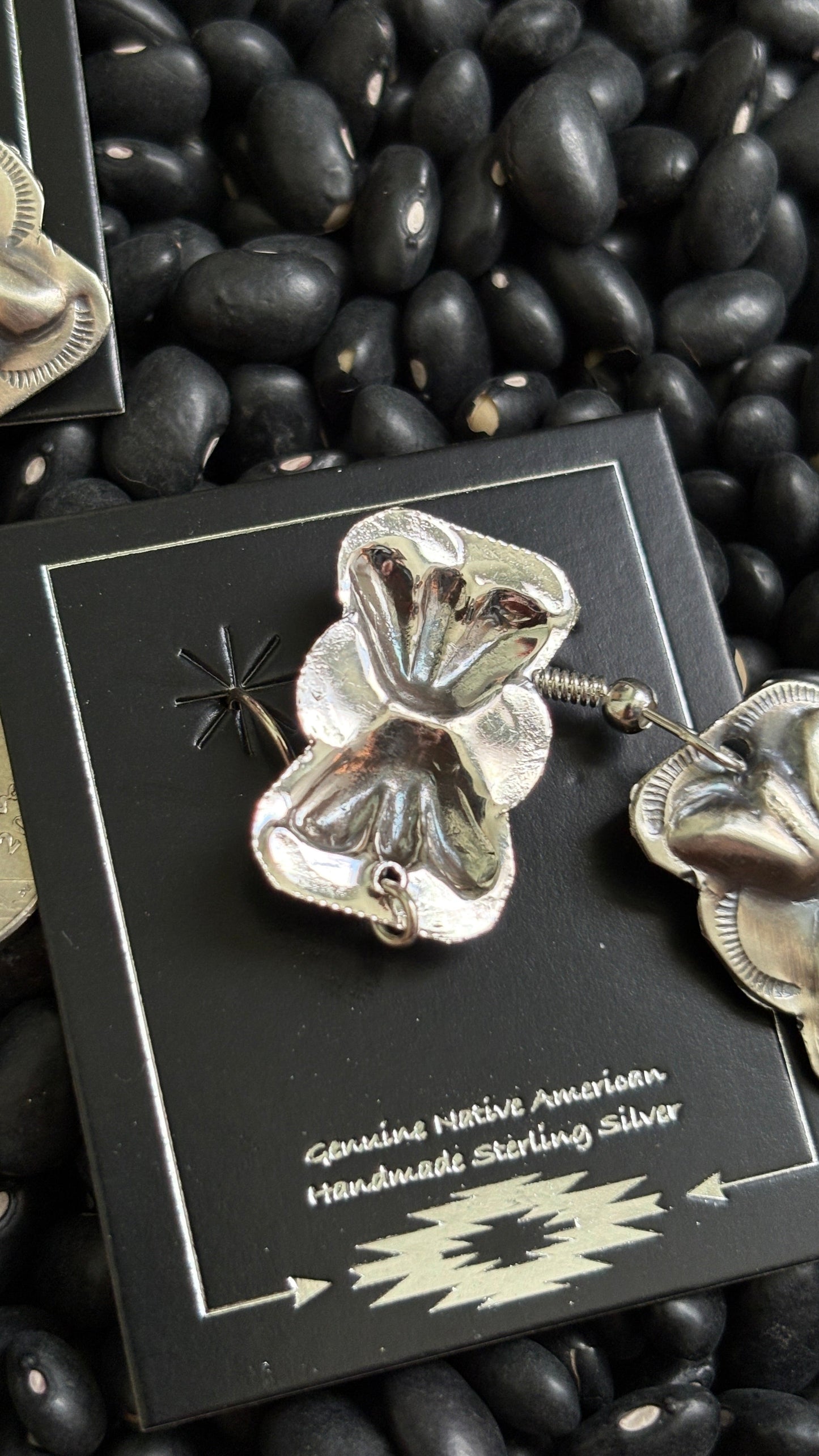 Plain Bowtie Concho Dangle Earrings by Joan Begay