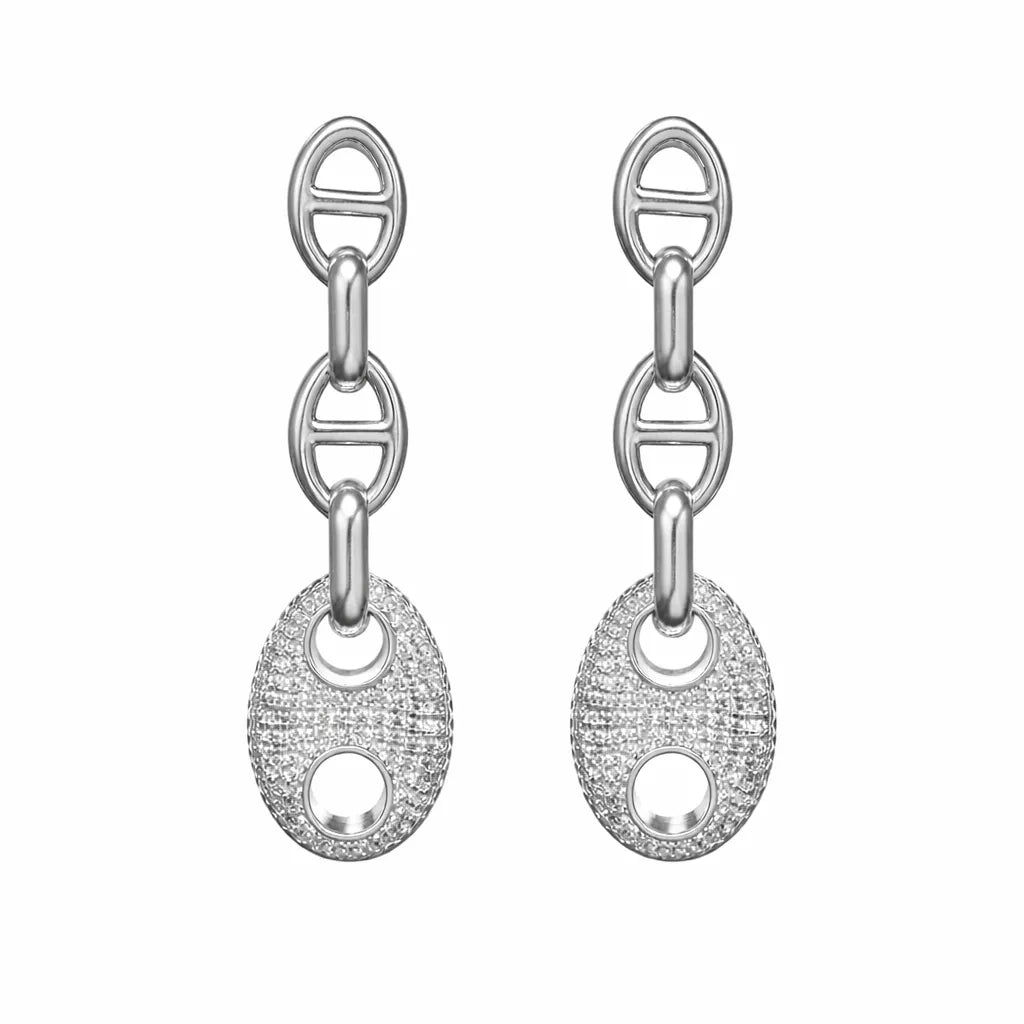 18k Gold Plated Roxanne Pave Drop Earring