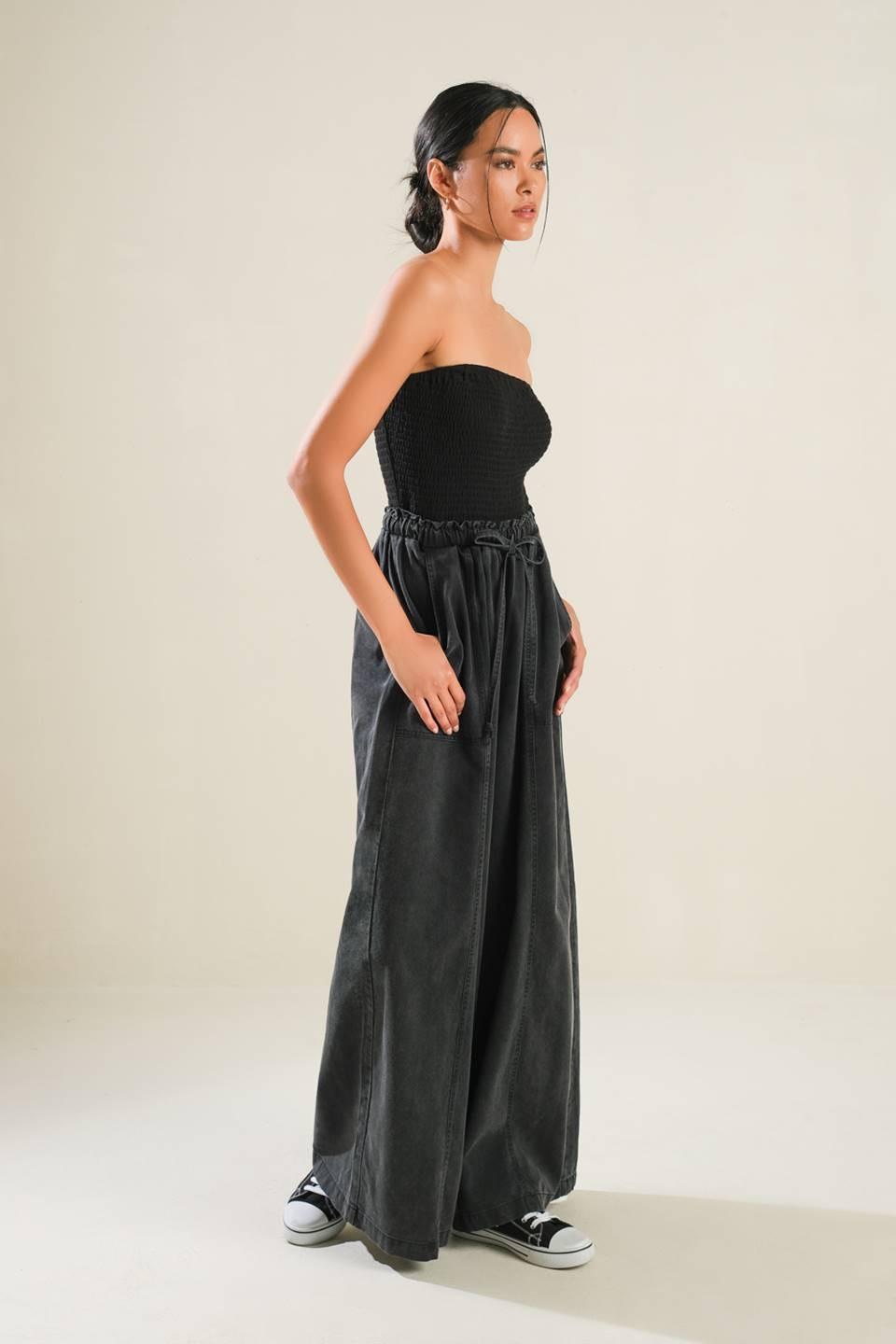 Black Tea With You Mix Media Jumpsuit