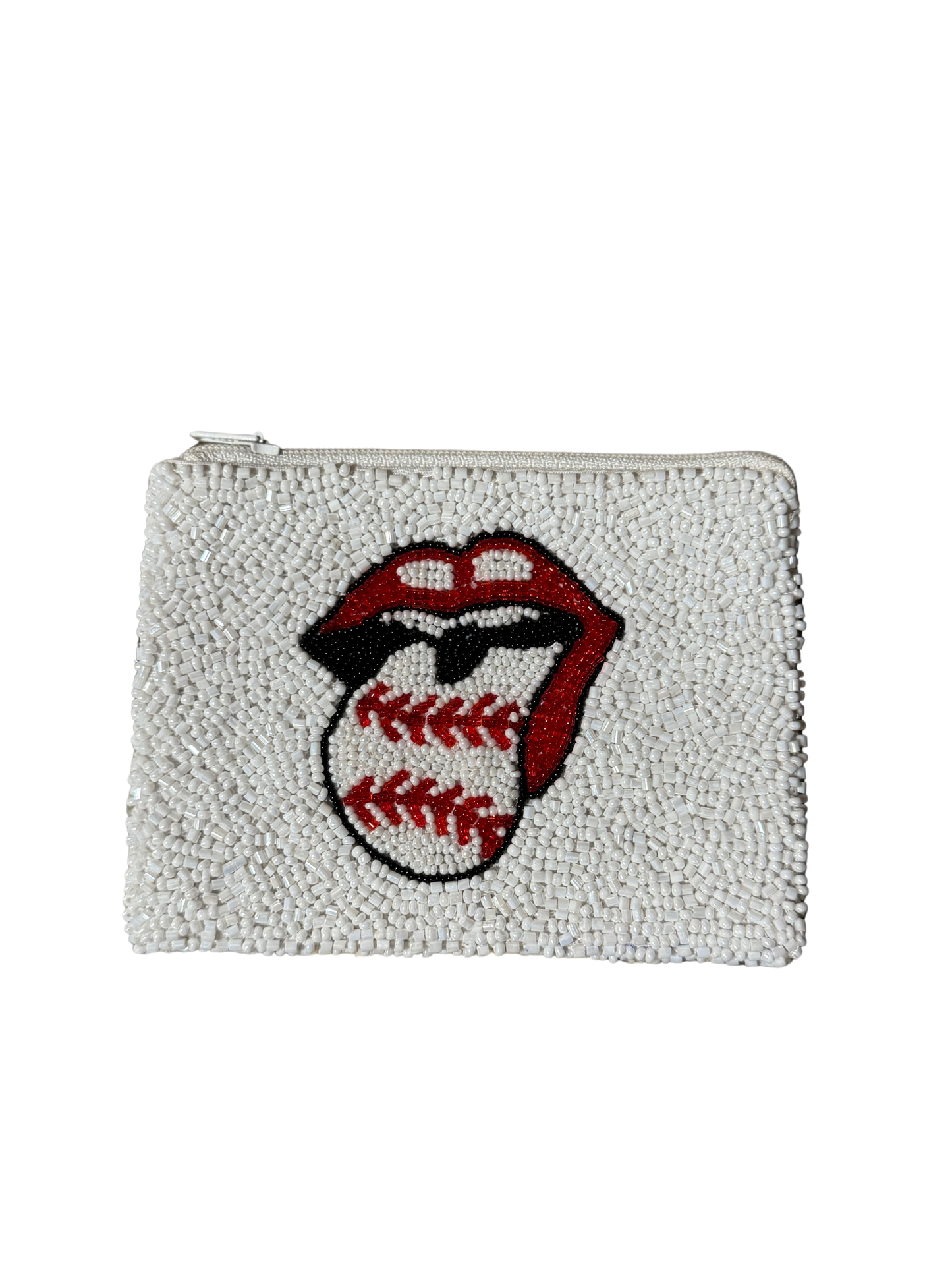 Major League Lips Beaded Pouch