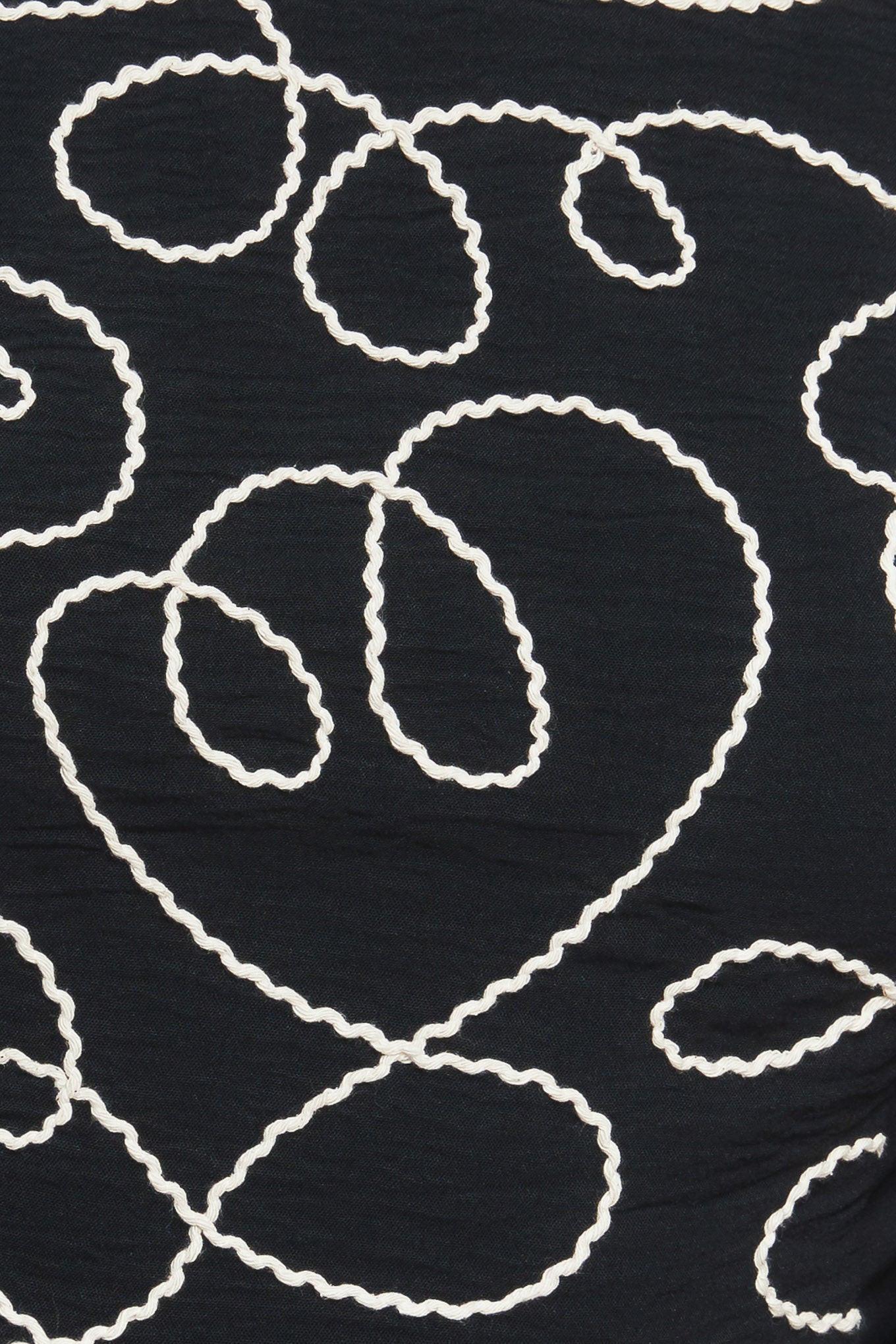 BLACK CANVAS WOVEN TOP