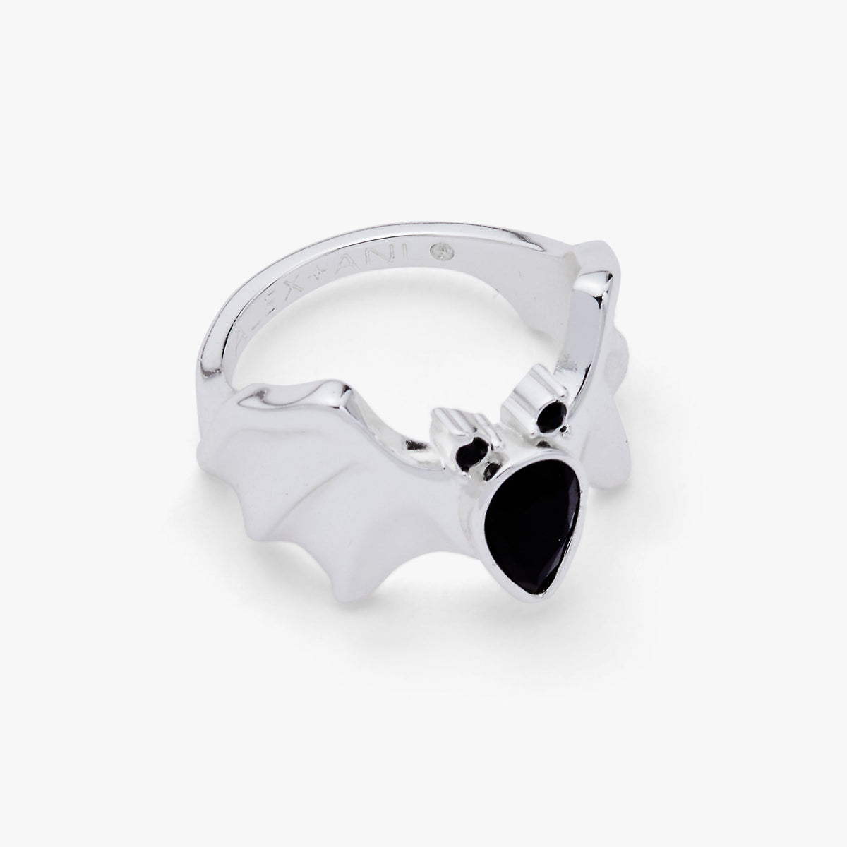 Halloween Black Crystal Bat Ring