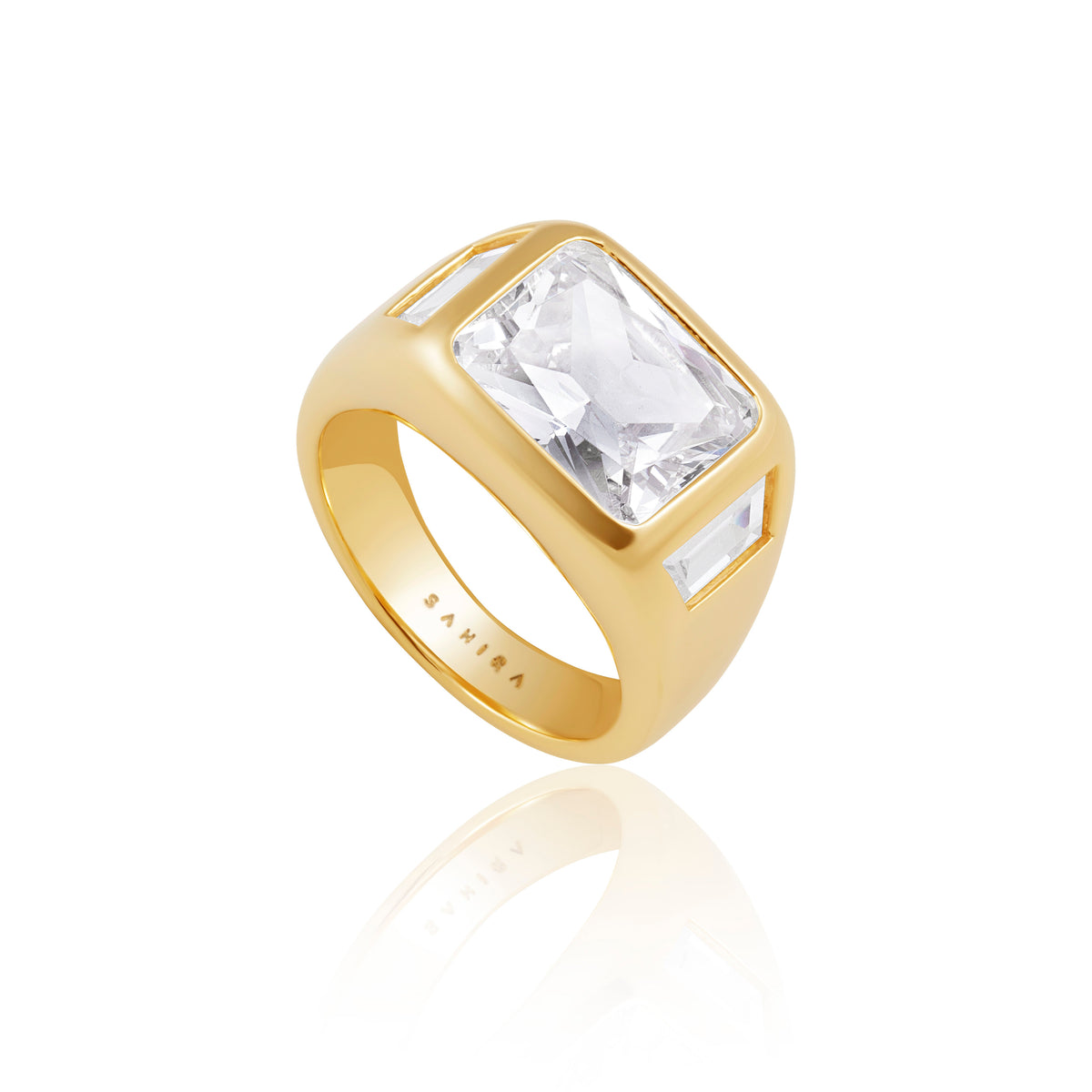 18k Gold Plated Genevieve Cubic Zirconia Ring