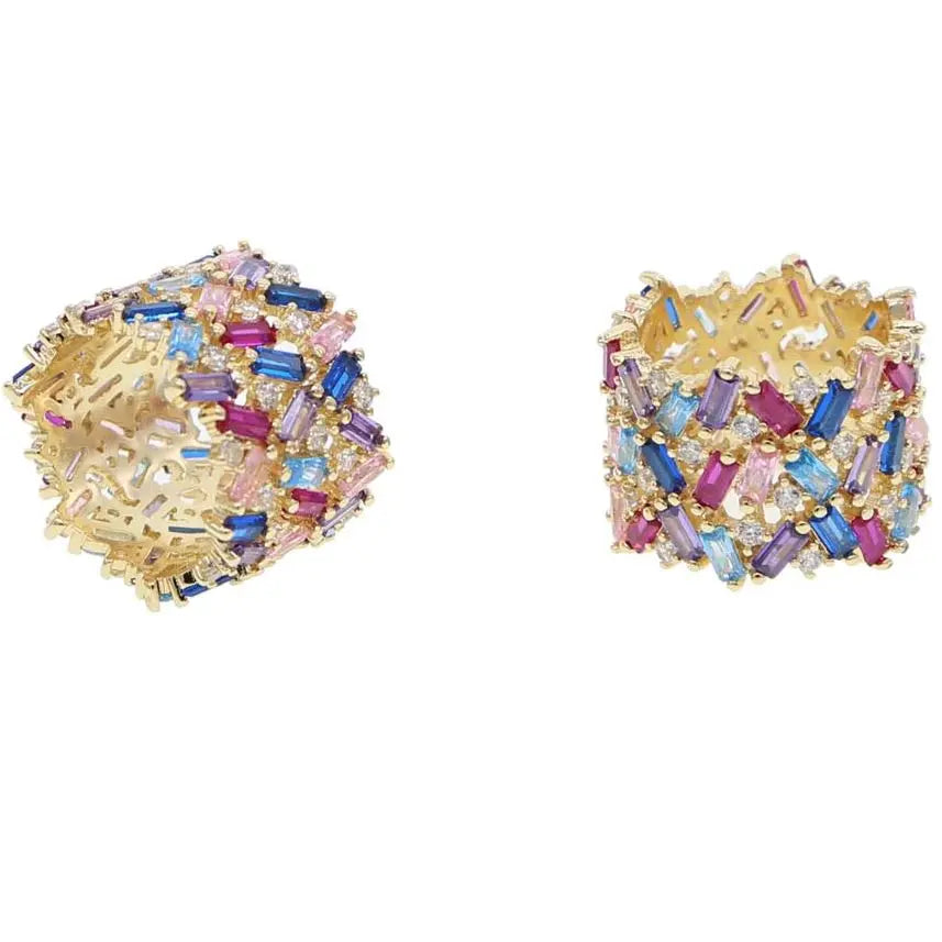 Stacie Rainbow Baguette Ring