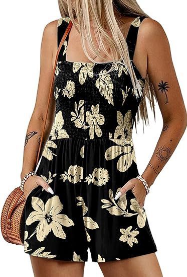 Floral Print Sleeveless Beach Jumpsuit