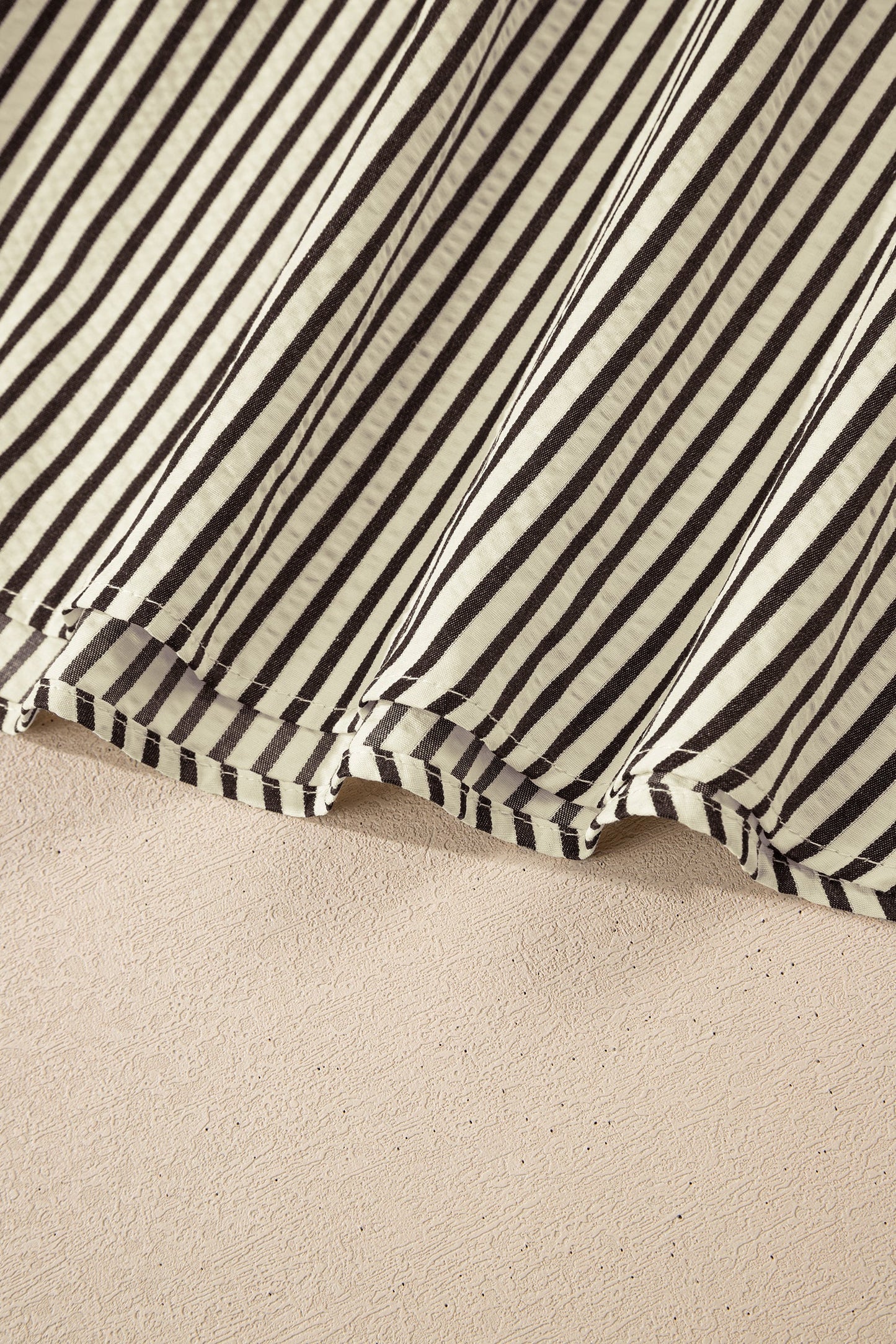 Stripe V-Neck Zip Front Midi Dress