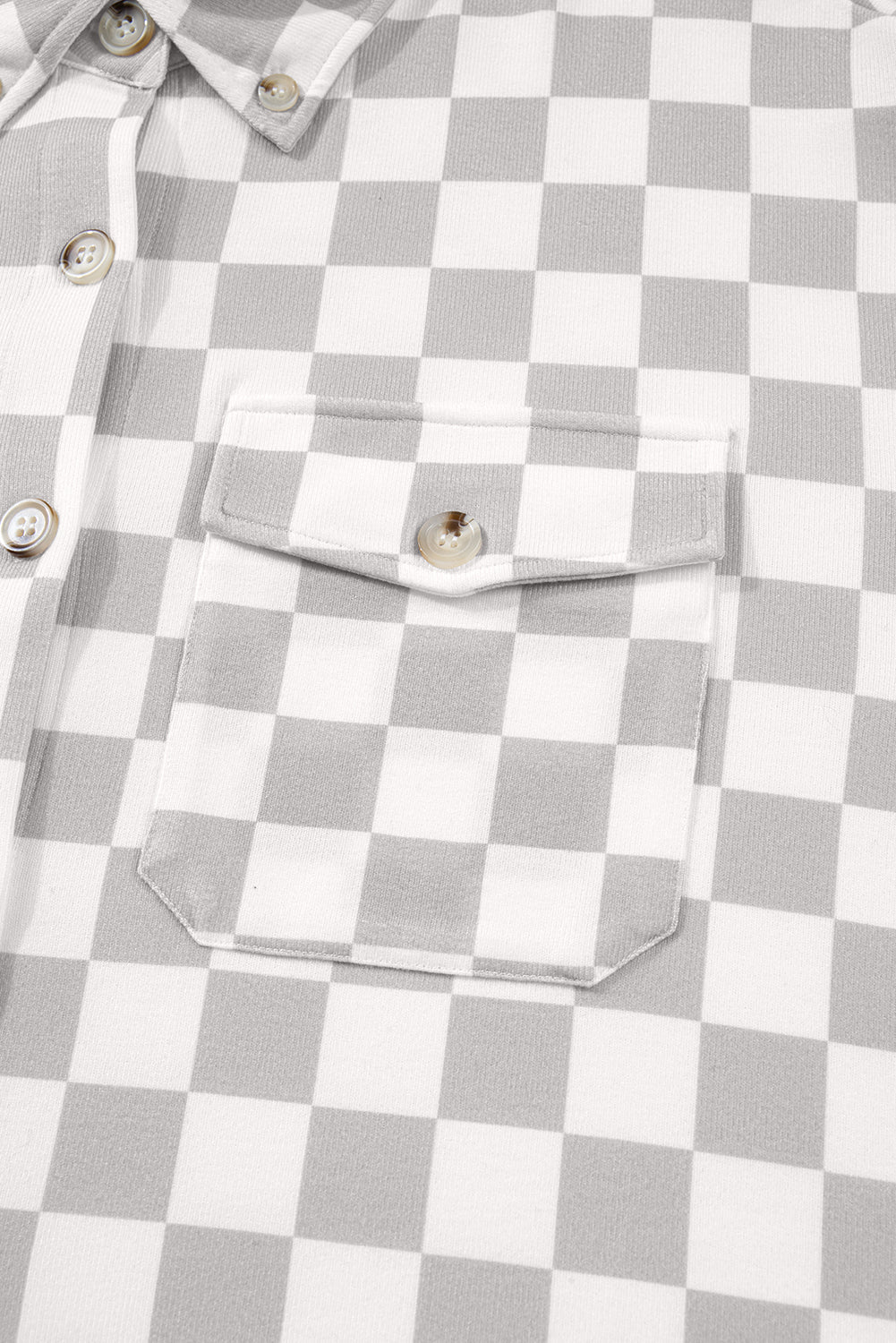 Plus Size Checker Button-Up Western Jacket