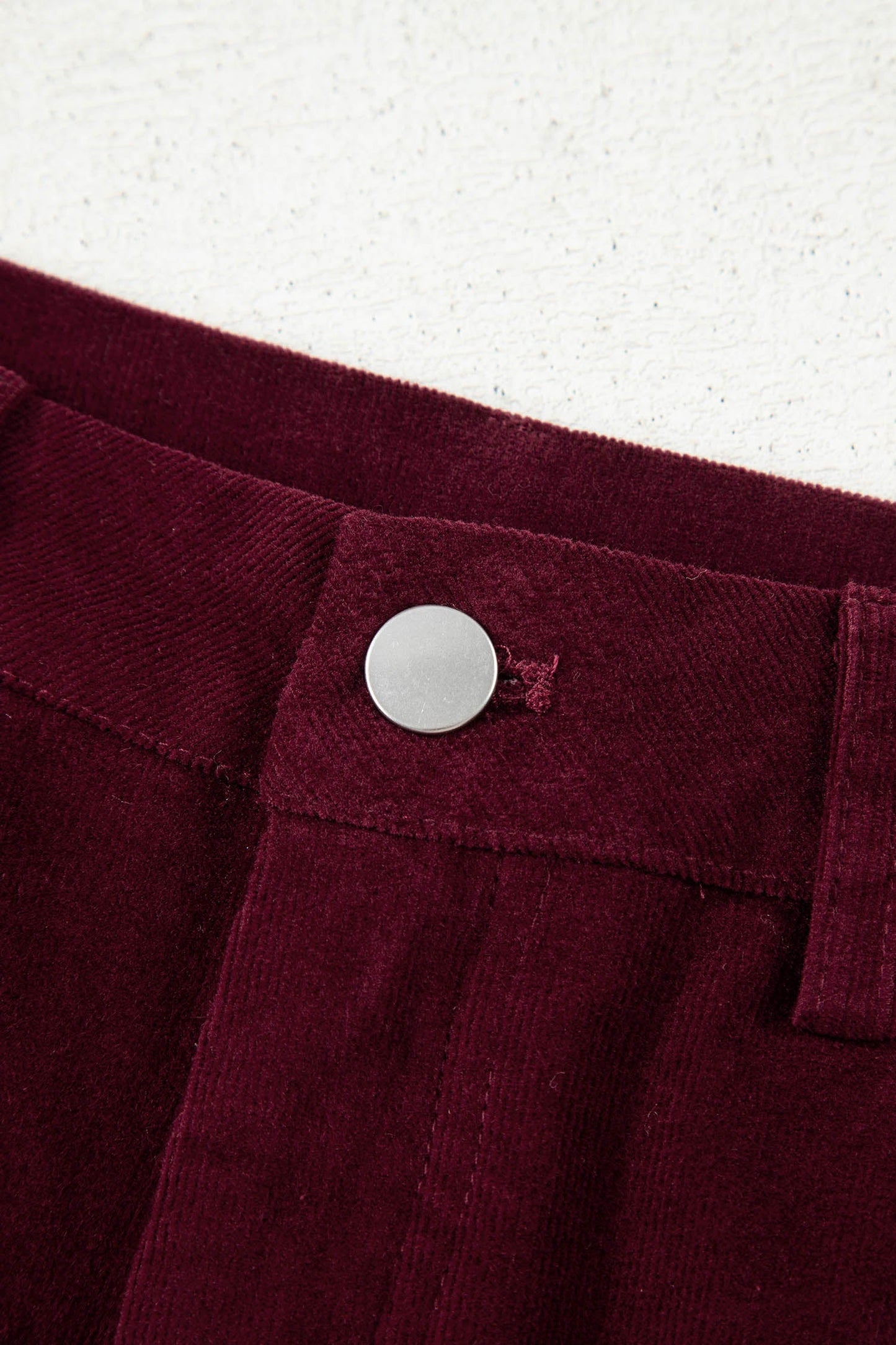 Solid Corduroy High Waist Wide Leg Pants