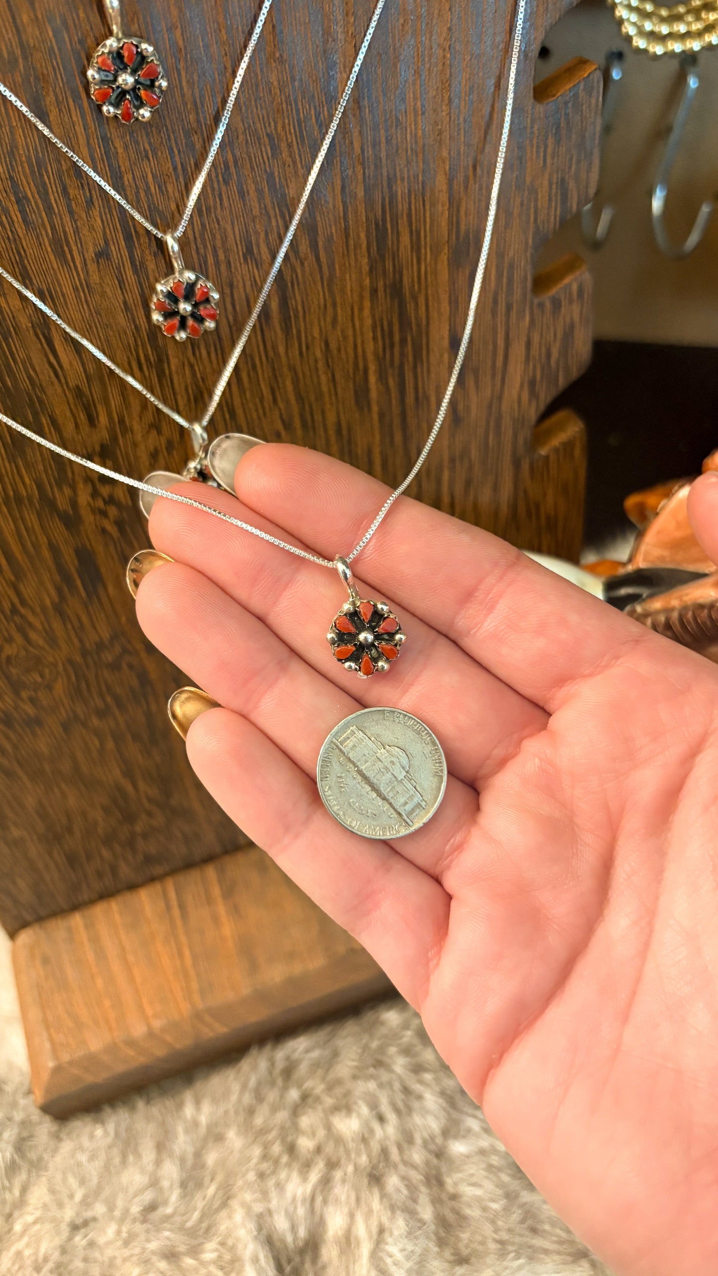 Coral Mini Cluster Necklalce by Tricia Leekity
