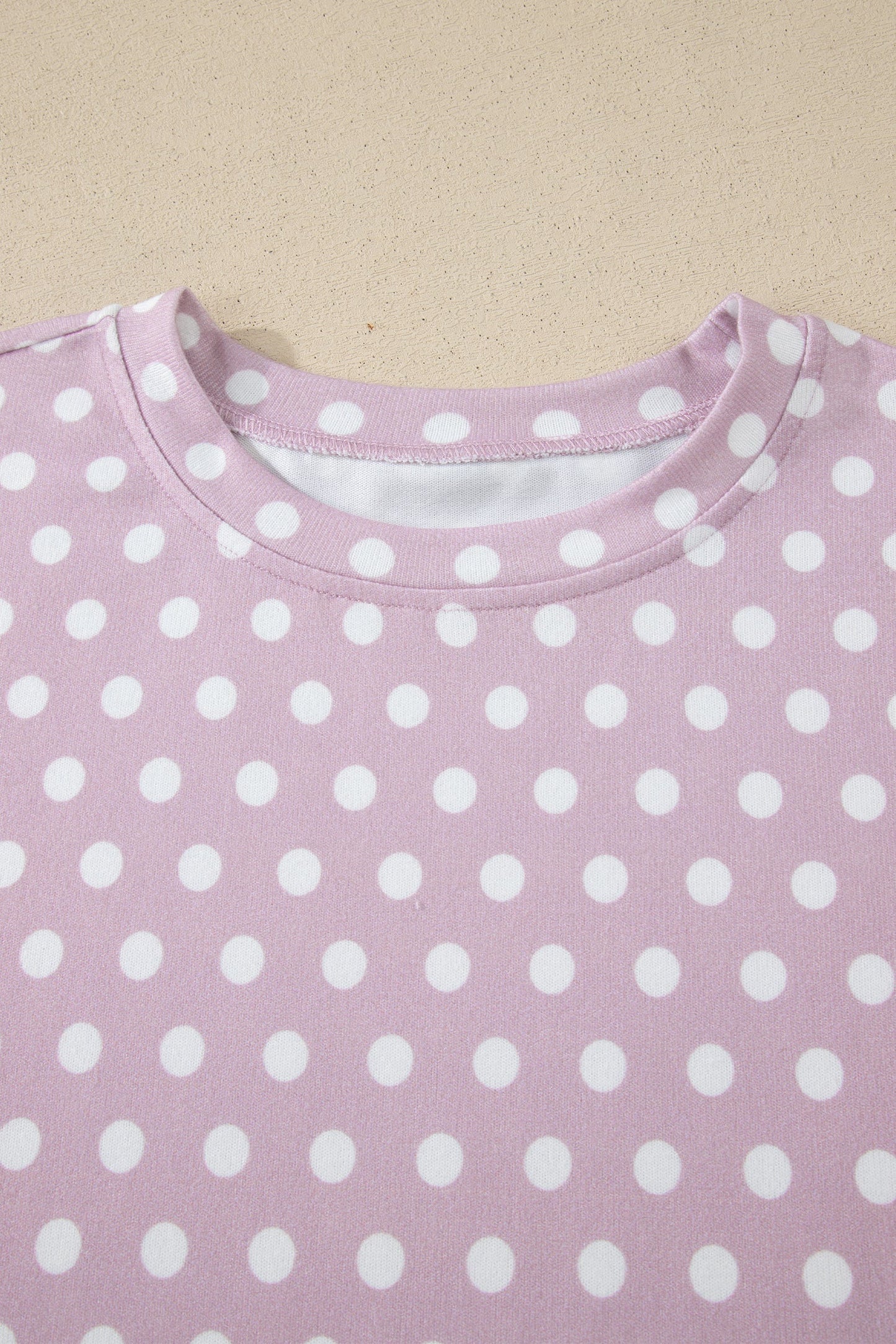 Polka Dot Relaxed Top & Drawstring Shorts Set