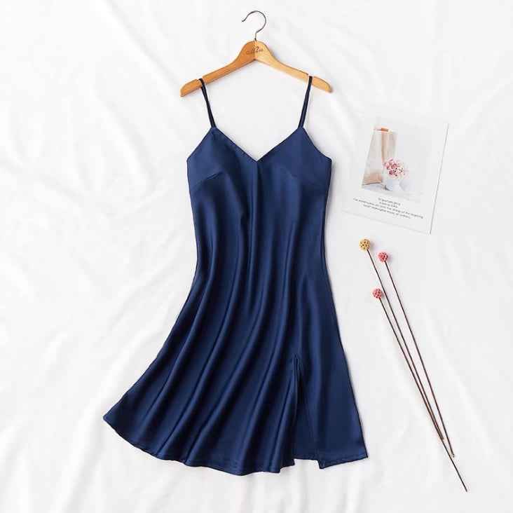 Silky Elegant Night Dress Slips Multicolors - Short