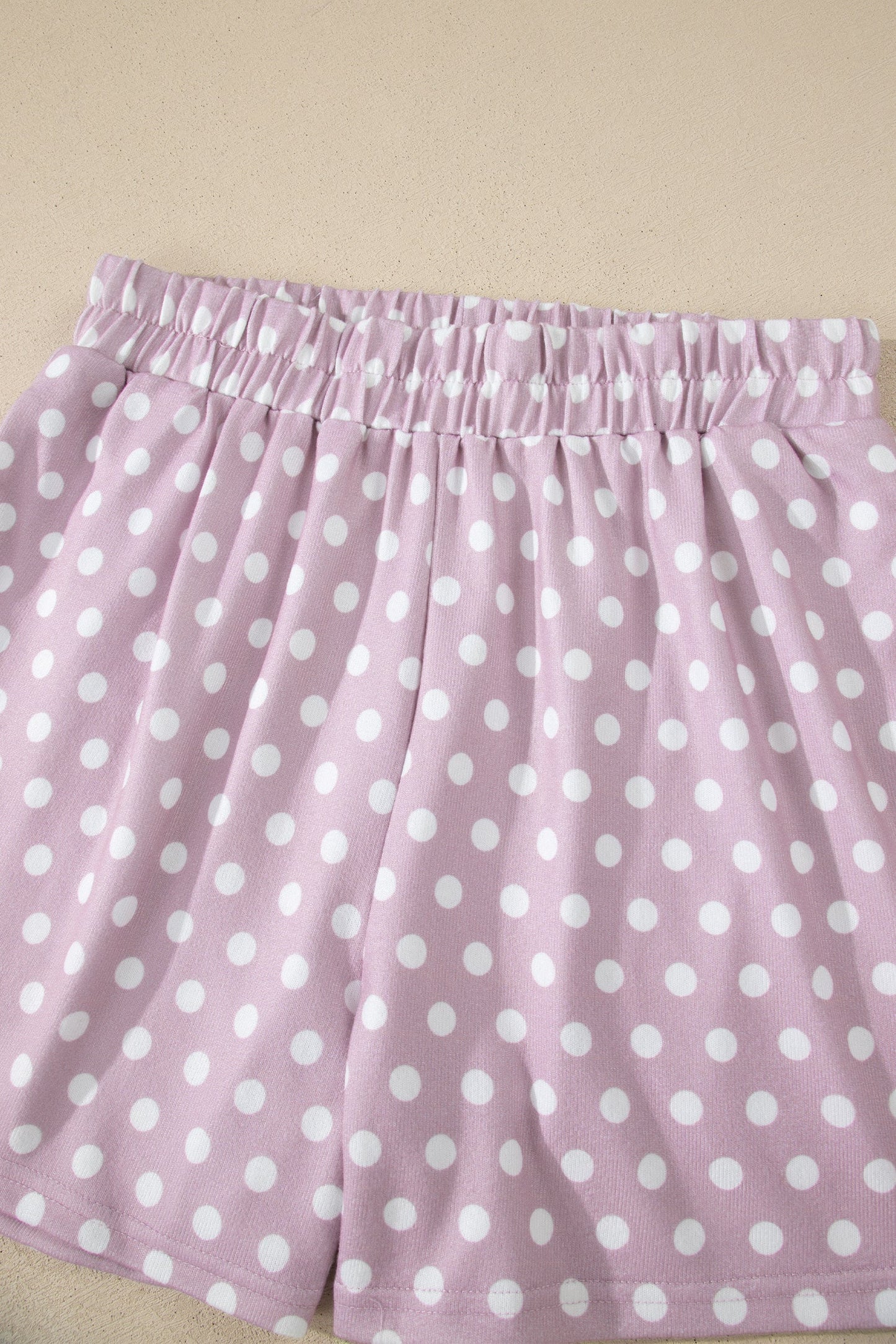 Polka Dot Relaxed Top & Drawstring Shorts Set