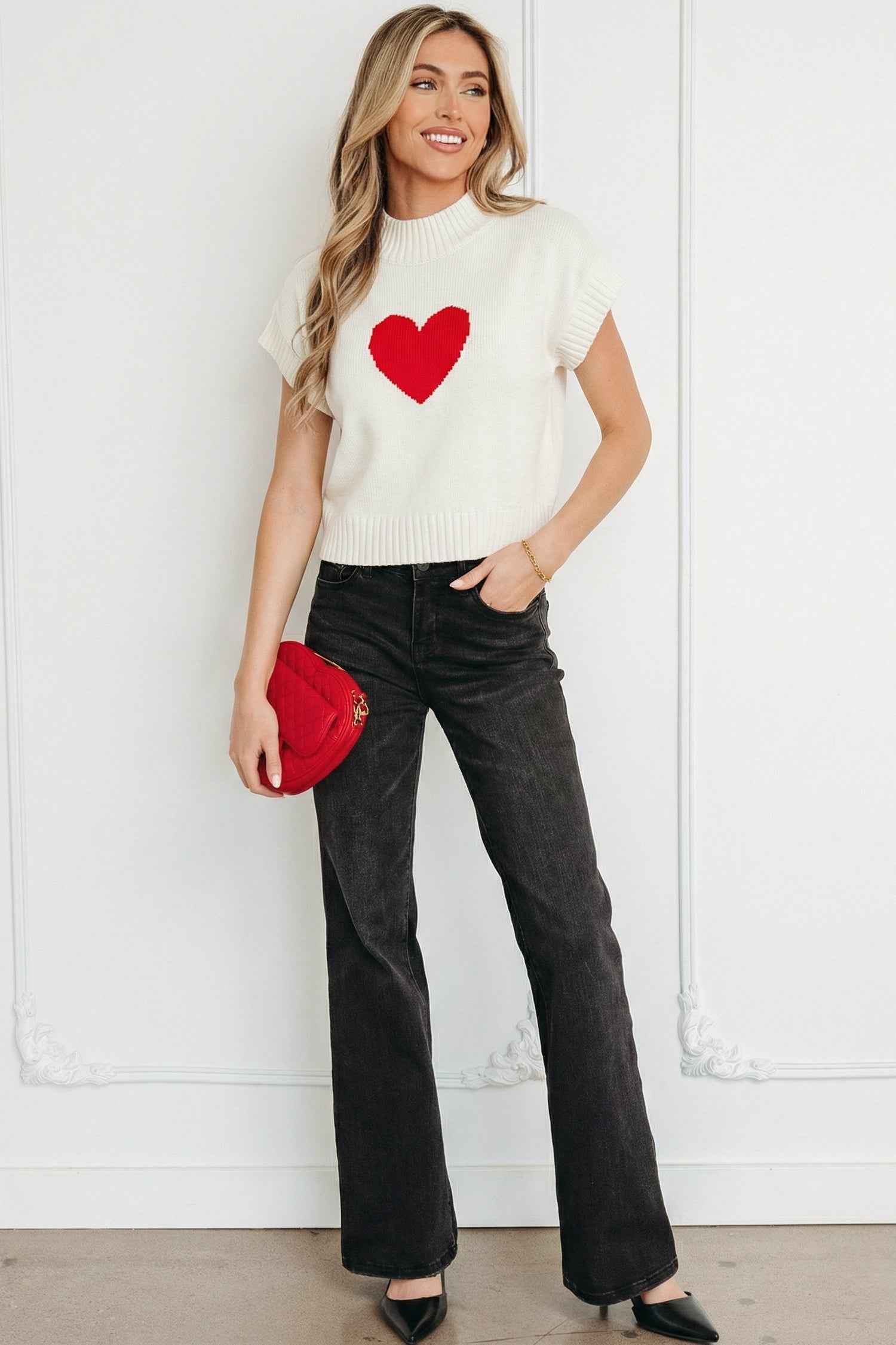 Adele Cropped Short Sleeve Sweater