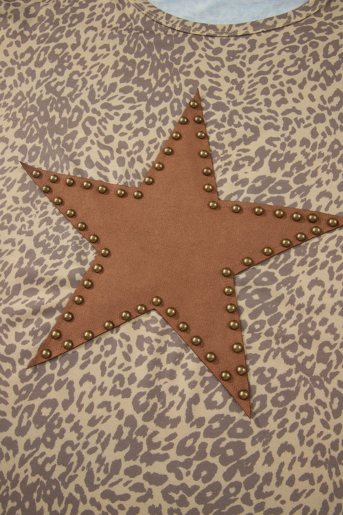 Leopard Retro Star Studded Short Sleeve Tee