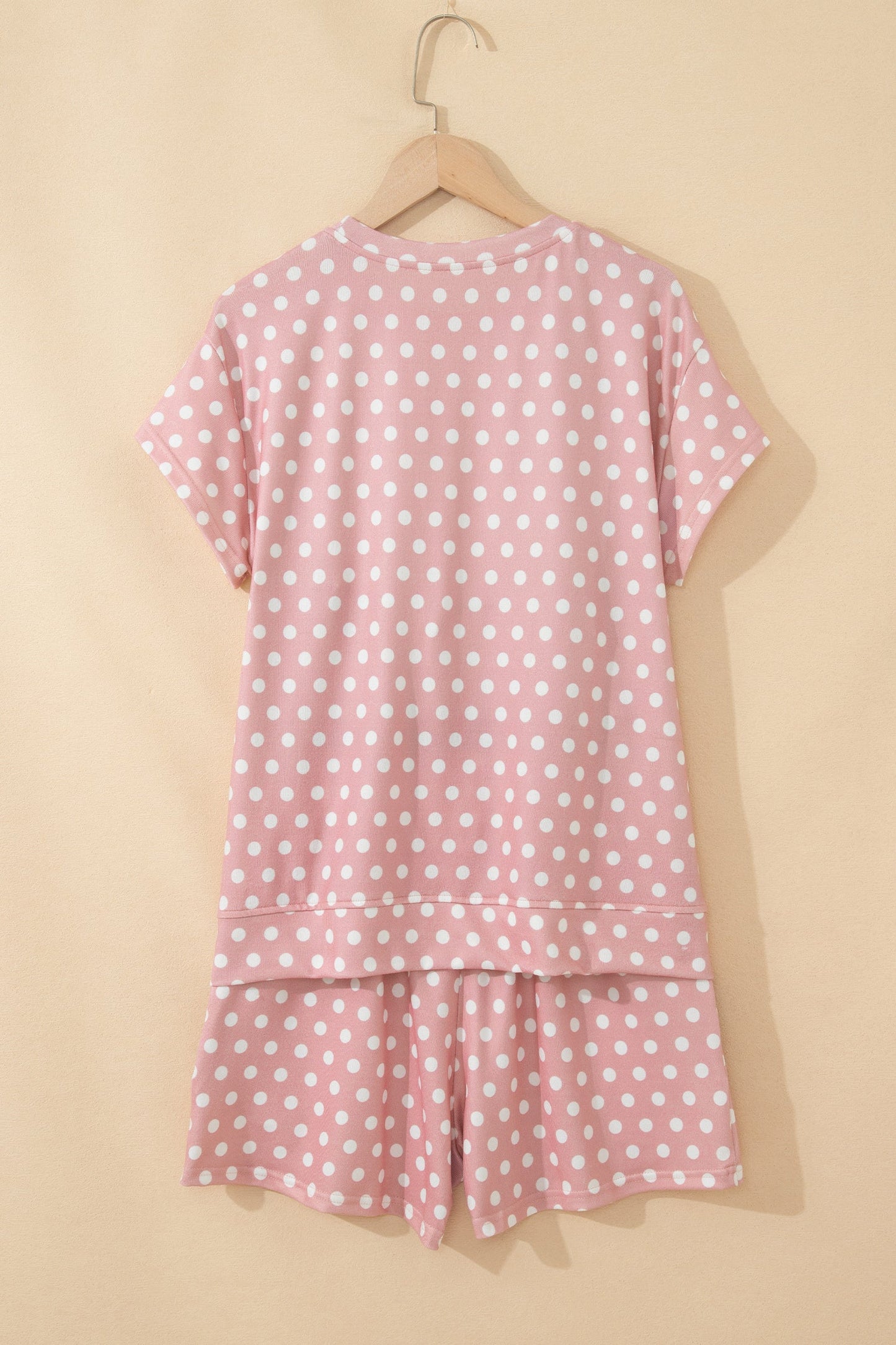 Polka Dot Relaxed Top & Drawstring Shorts Set