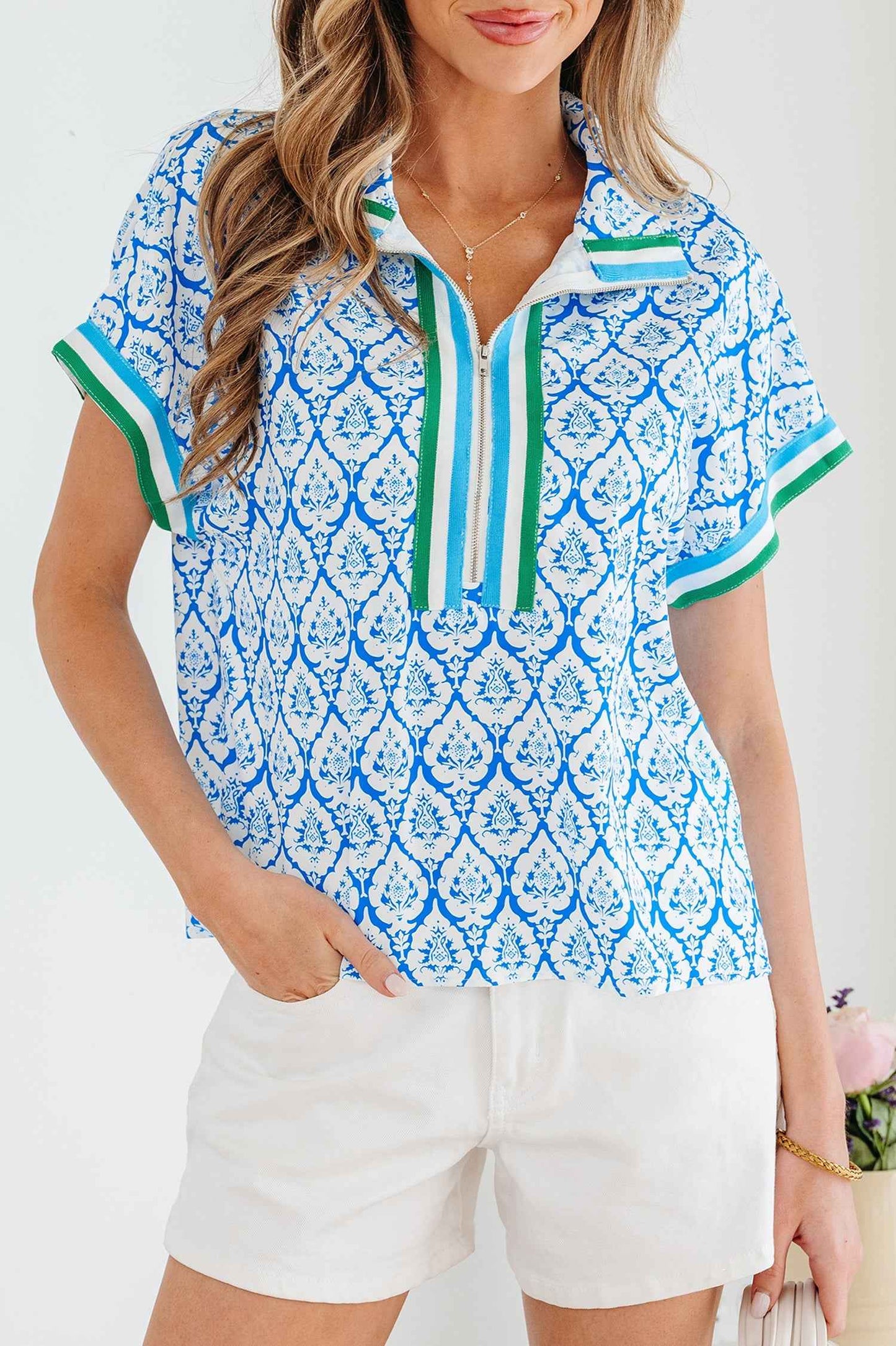 Jade Sleeve Summer Blouse Top