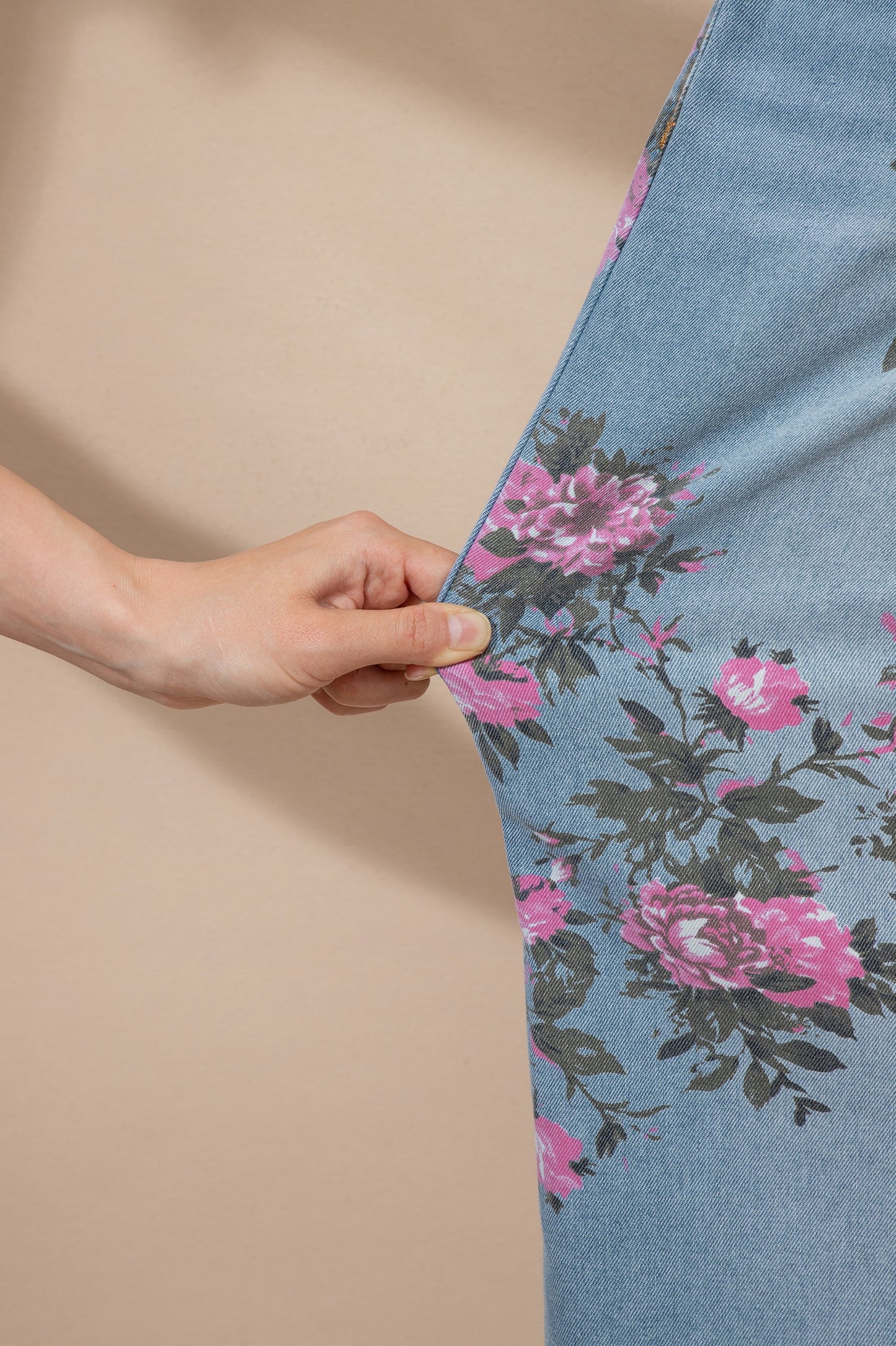 Floral Denim Wide Leg Jeans