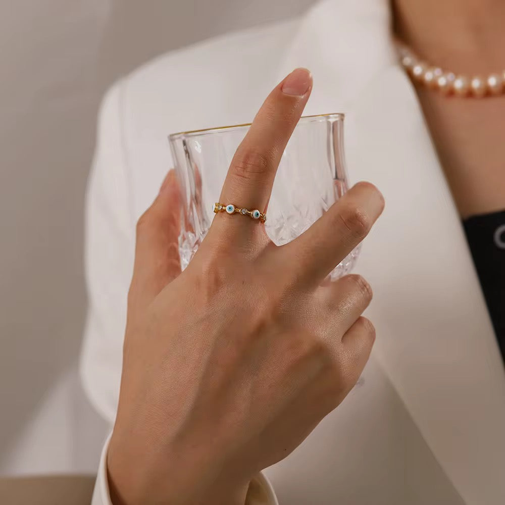 Halo Evil Eye Ring