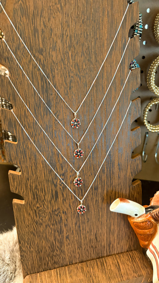 Coral Mini Cluster Necklalce by Tricia Leekity