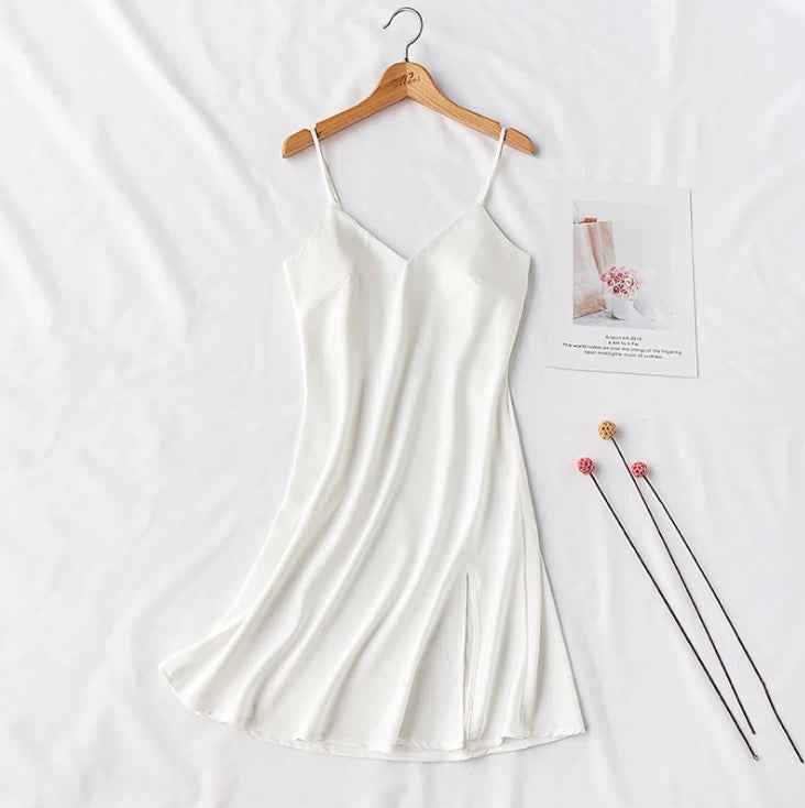 Silky Elegant Night Dress Slips Multicolors - Short