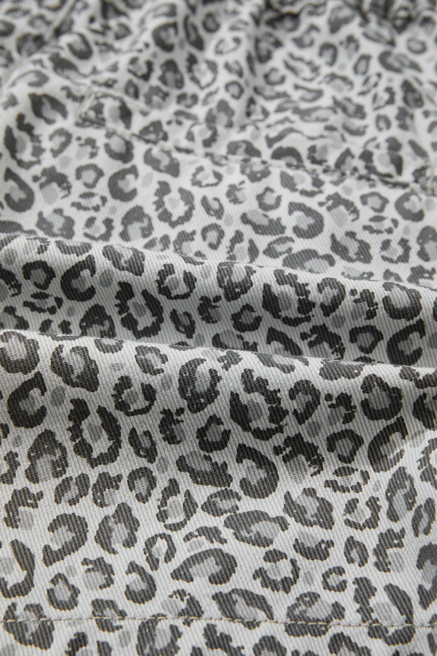 Leopard Denim Wrap Front Shorts