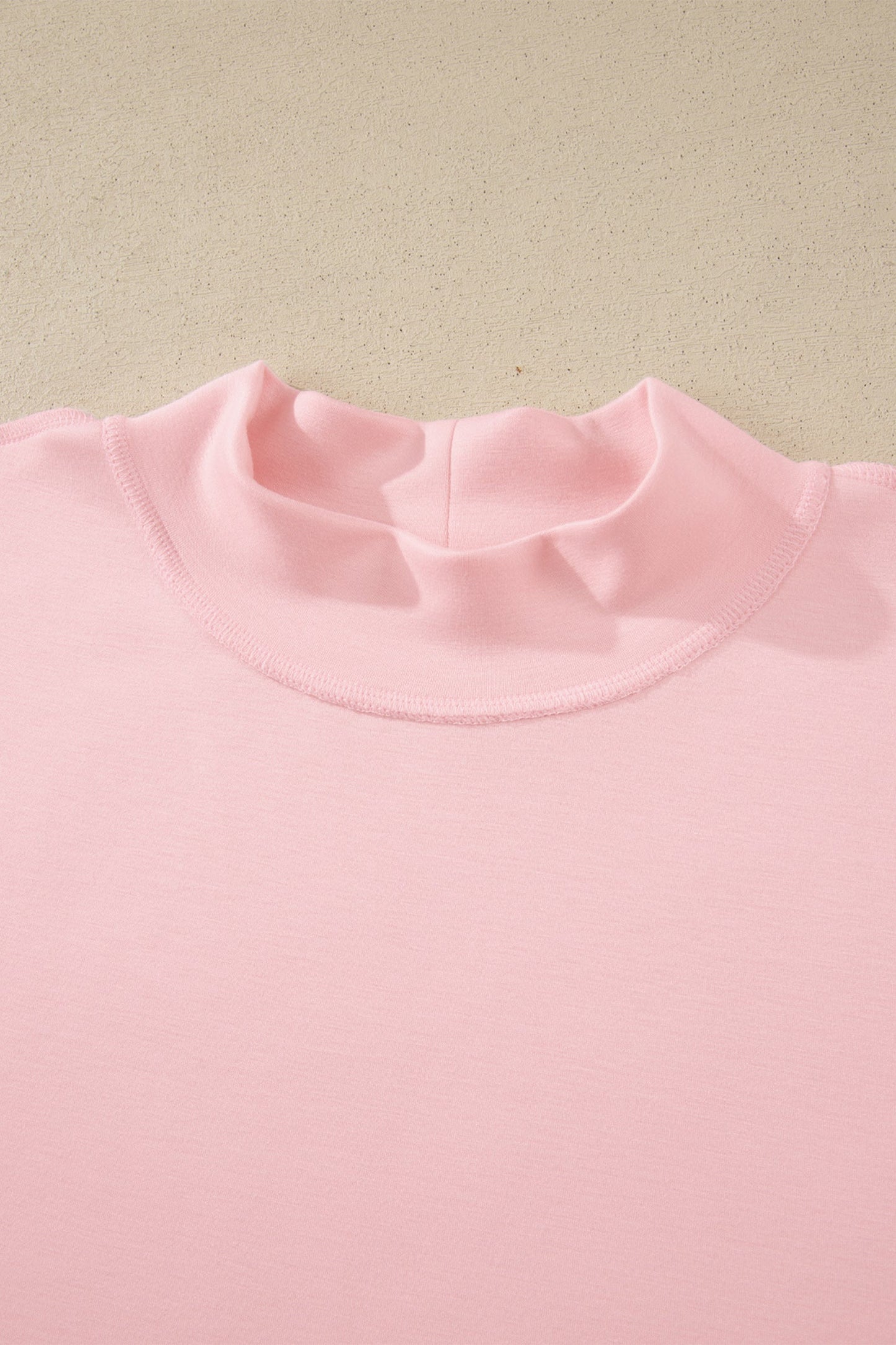 Solid Exposed Seam Mock Neck Tee & Shorts Set