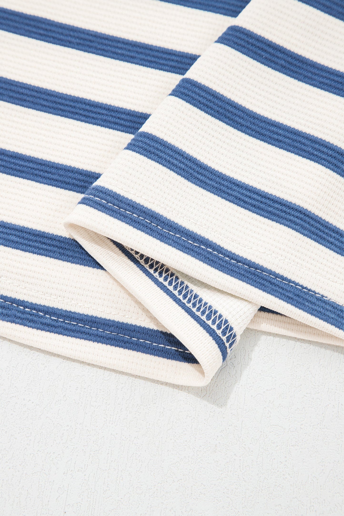 Stripe Colorblock Puff Sleeve Polo Collar Blouse