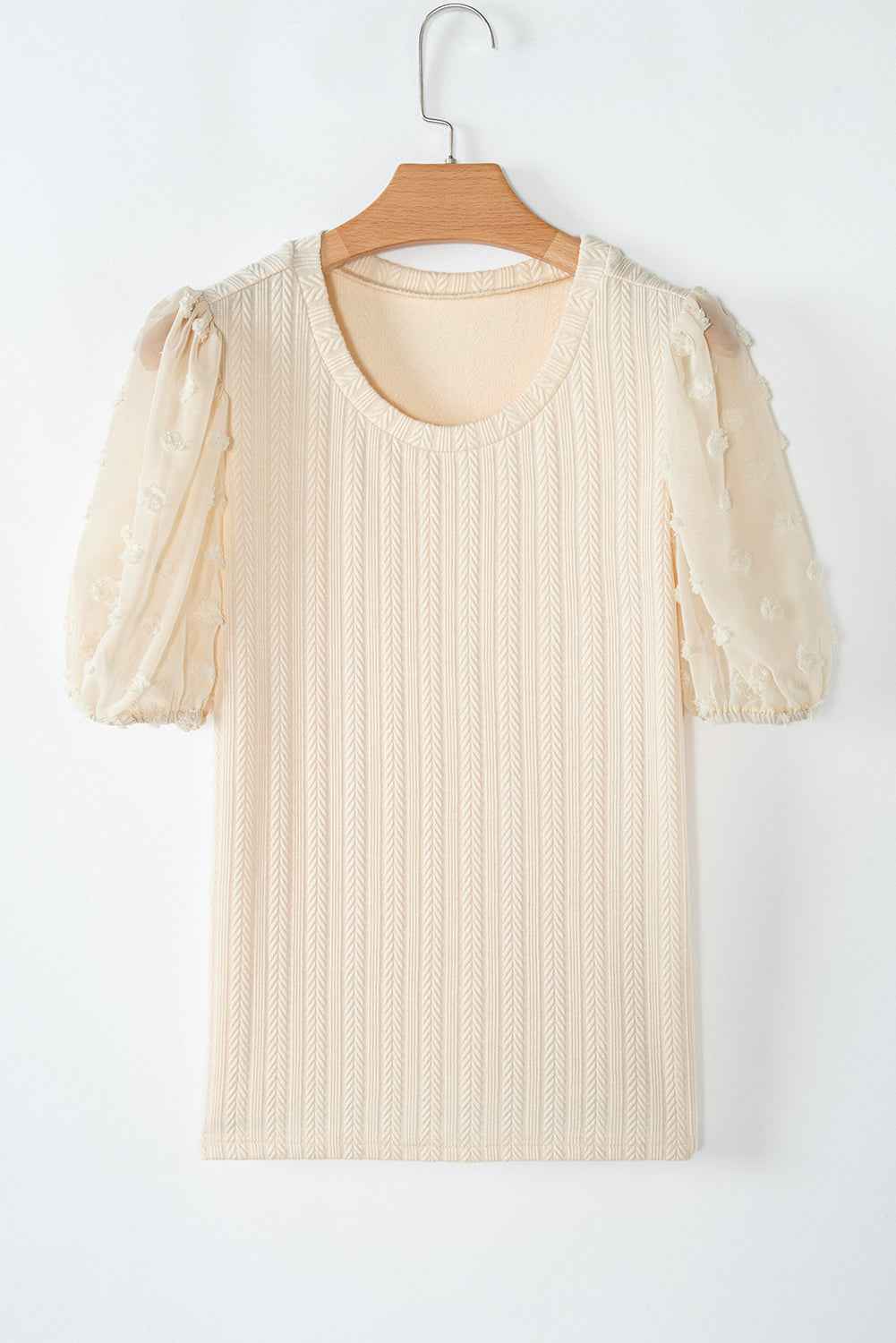 Violet Puff Sleeve Textured Blouse
