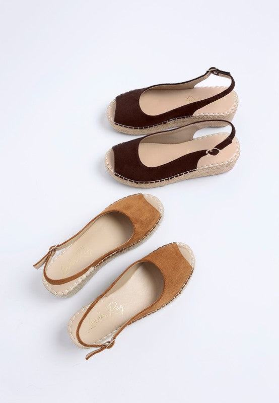 Georna Peep-Toe Espadrille Wedges