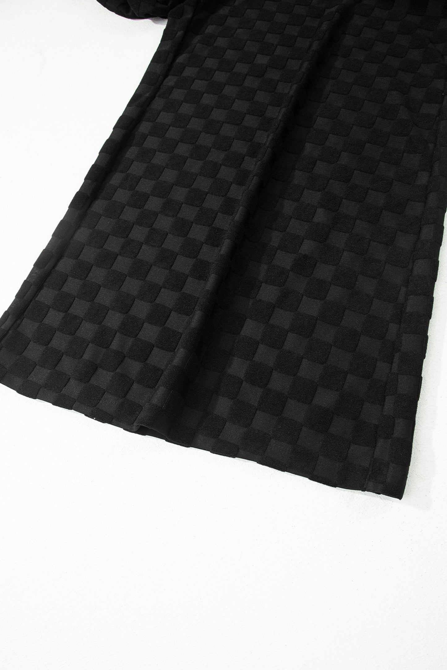 Checker Textured Sleeveless Wide Leg Jumpsuit
