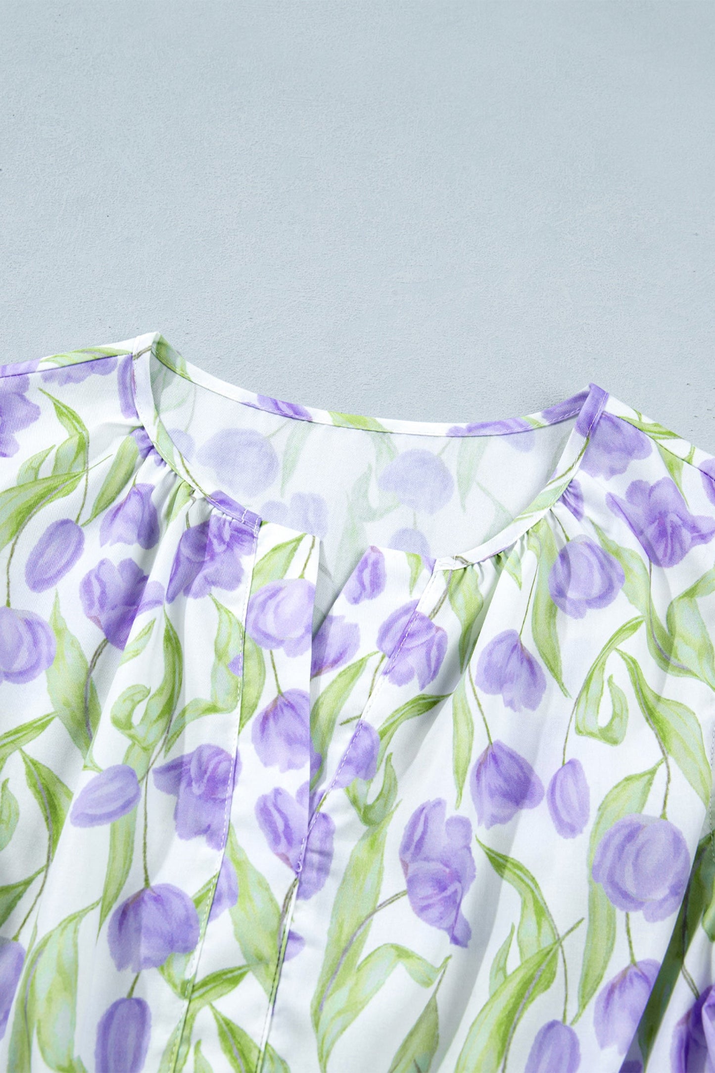 Floral Tulip Contrast Trim Midi Dress
