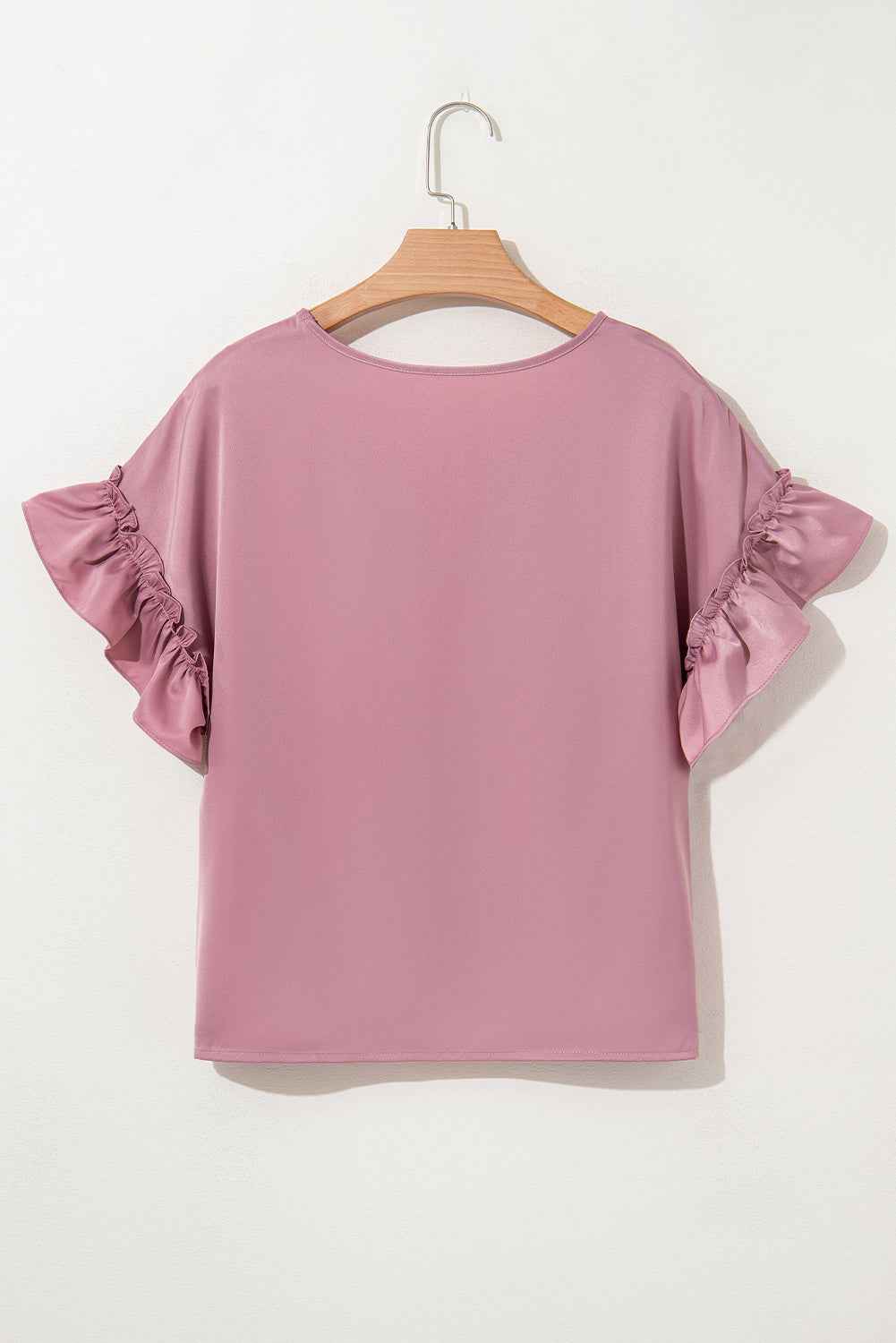 Ruth Satin Ruffle Sleeve Top