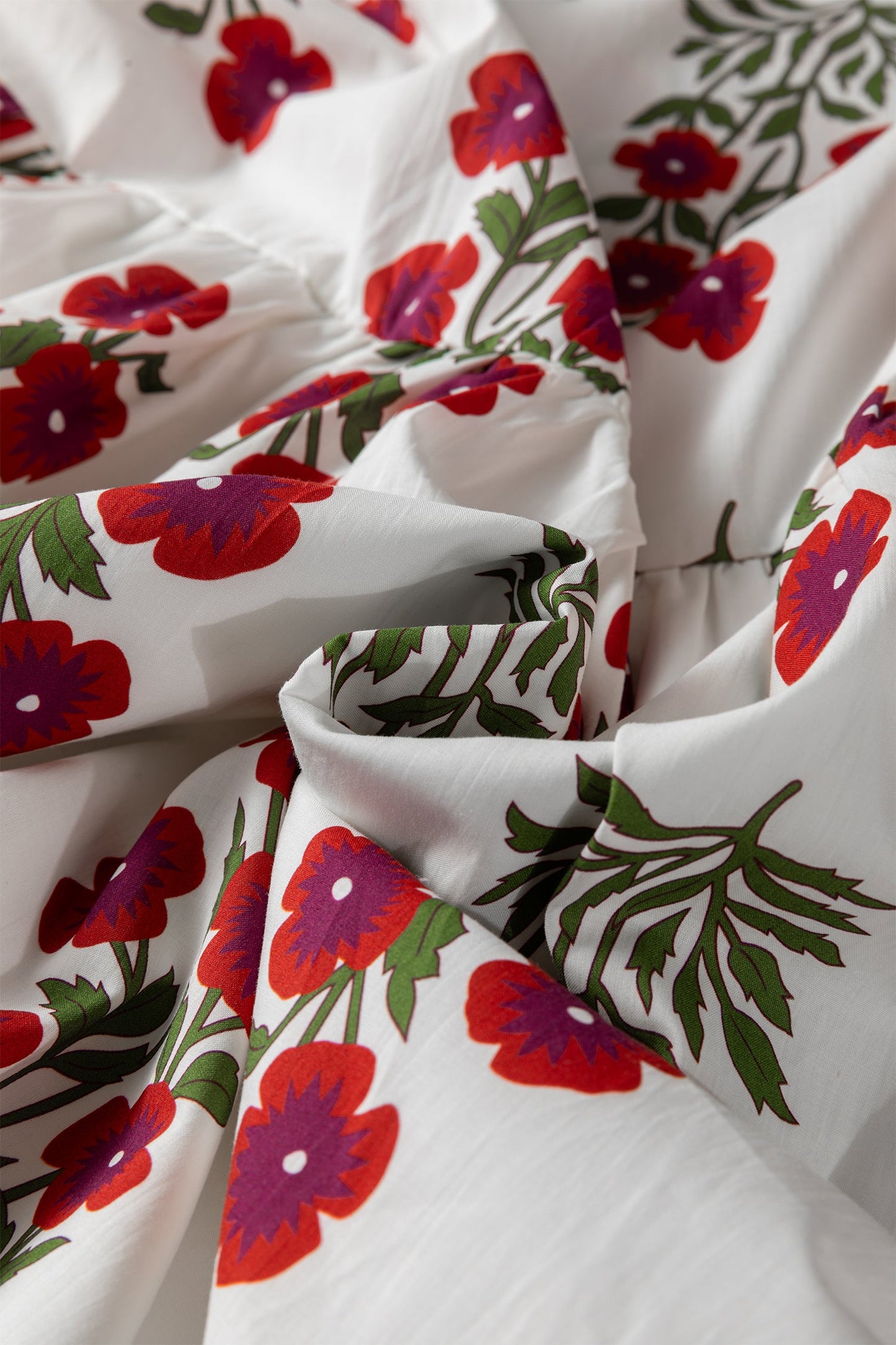 Floral Bubble Sleeve Tiered Maxi Dress