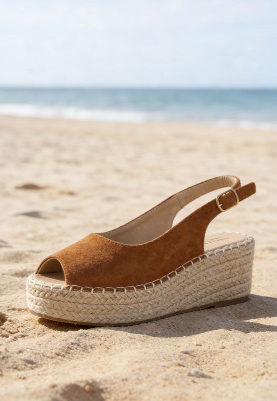 Georna Peep-Toe Espadrille Wedges