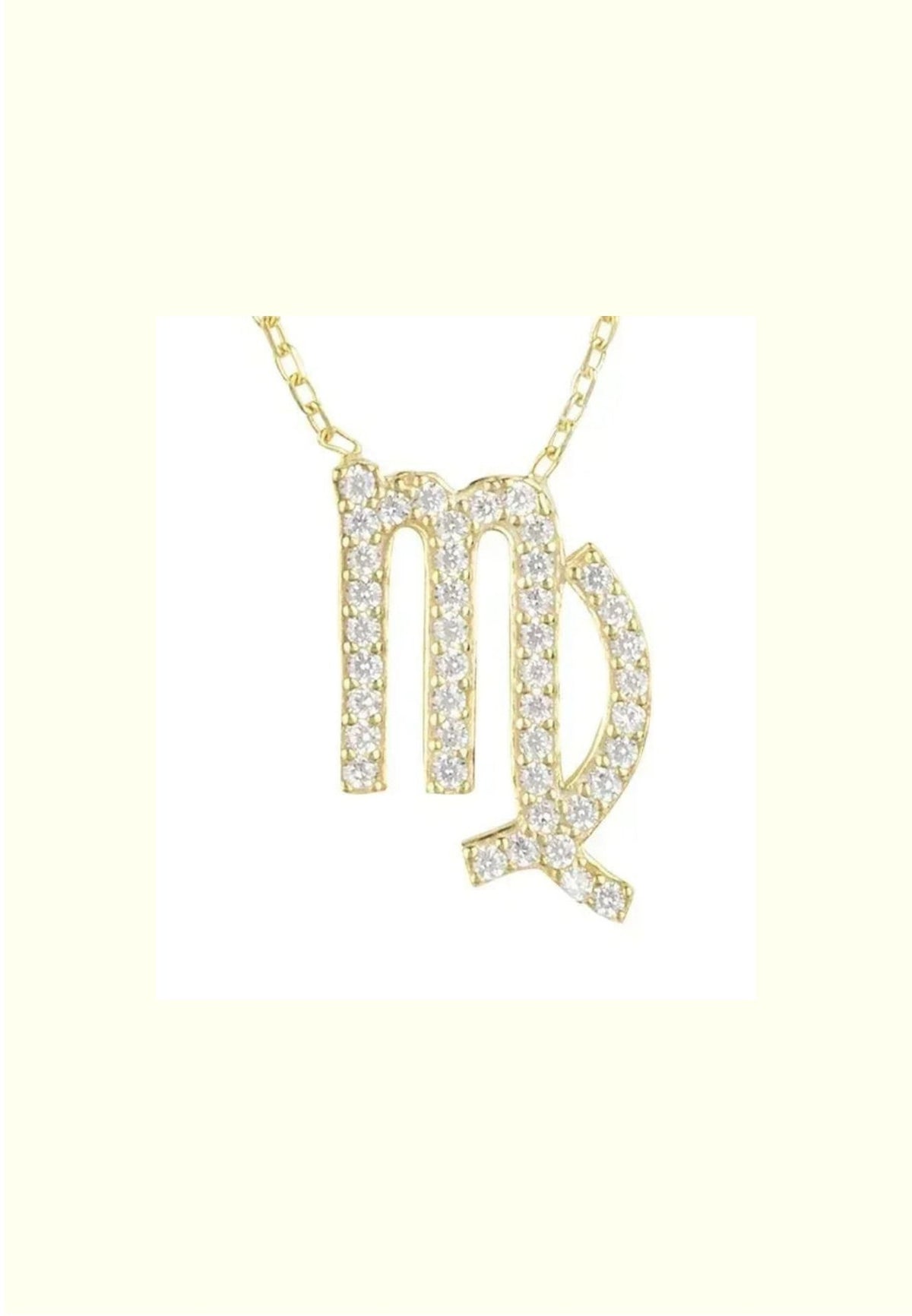 Zodiac Star Sign Pendant Necklace Gold Virgo