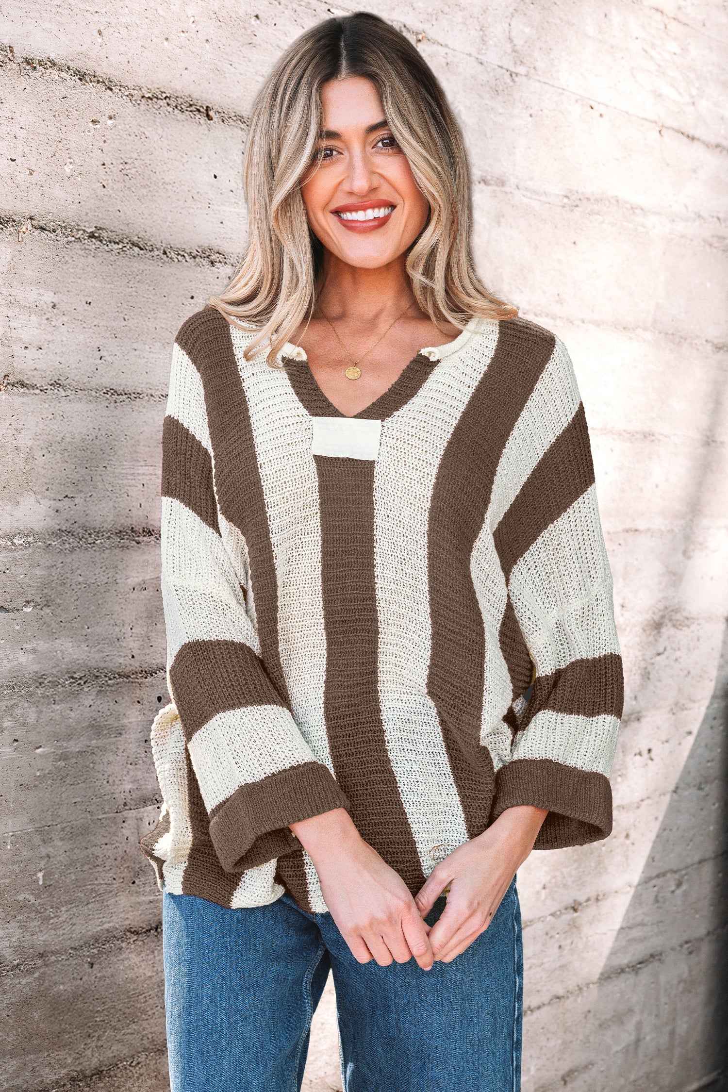 Holland Colorblock Bracelet Sleeve Sweater
