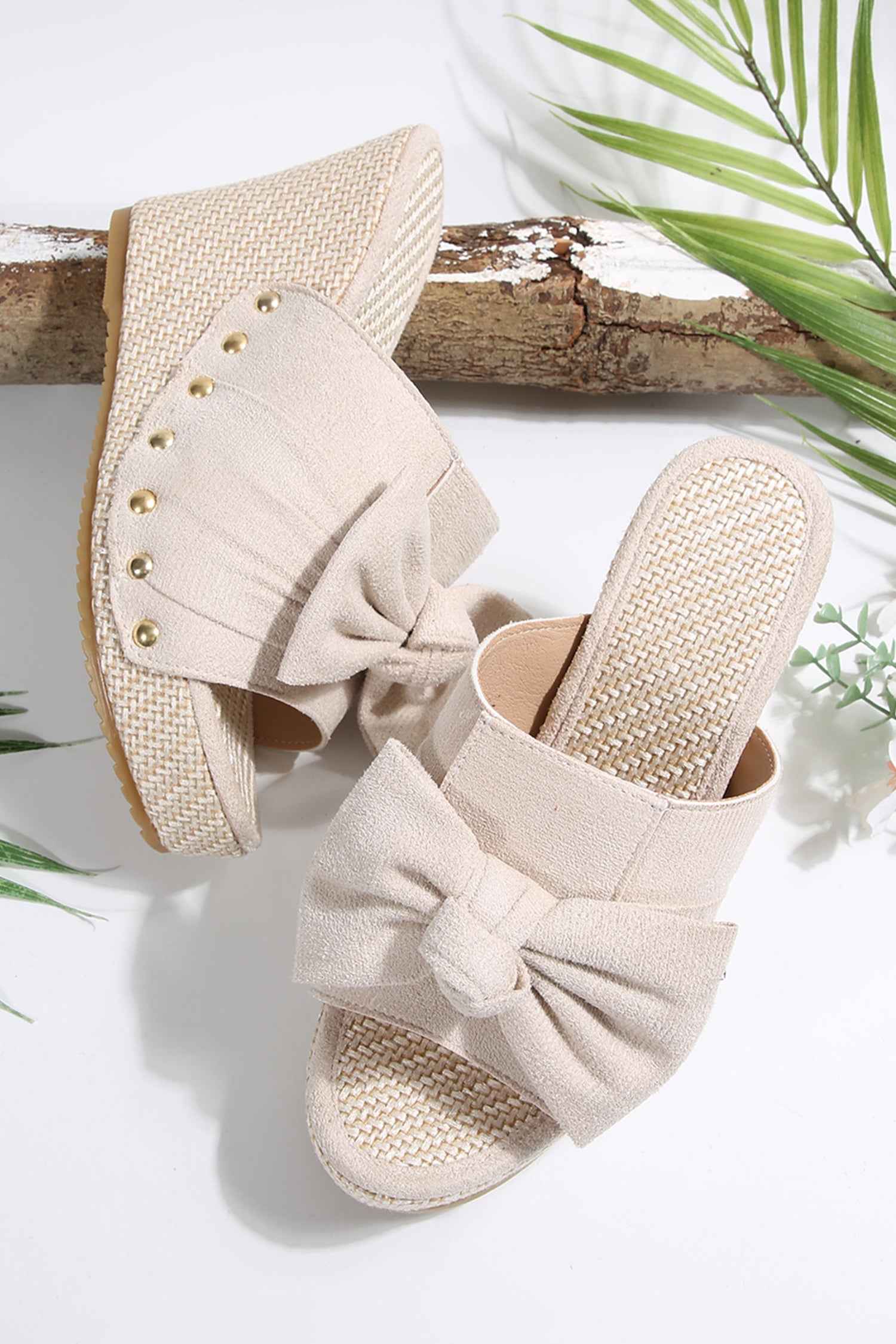 Nyomi Studded Wedge Platform Slippers