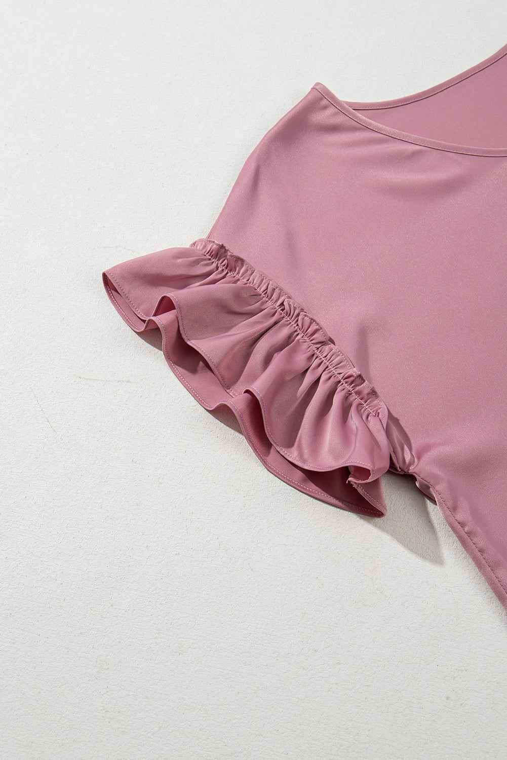 Ruth Satin Ruffle Sleeve Top