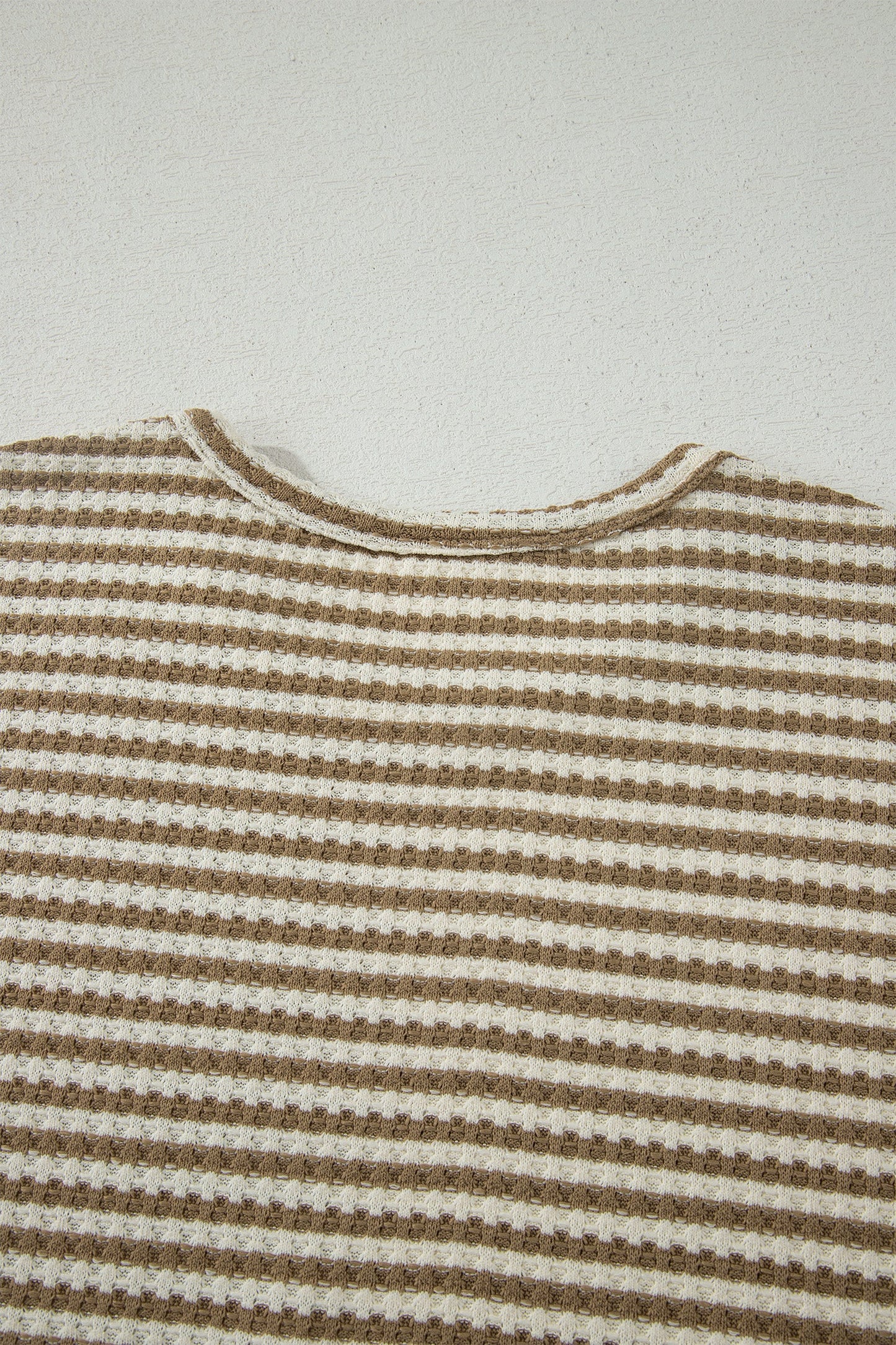 Stripe Textured Knit Top & Shorts Set