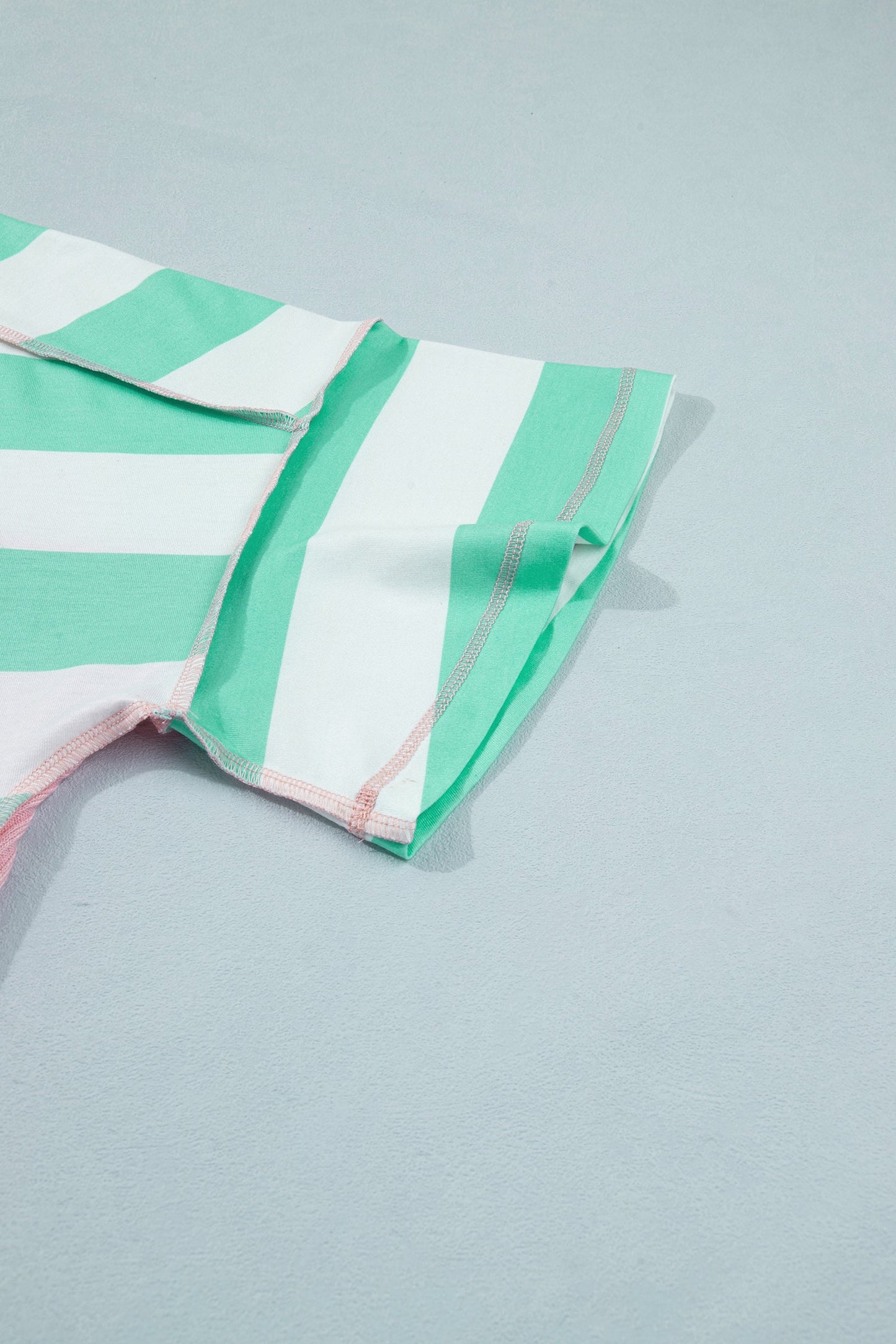 Stripe Exposed Seam Ribbed Patchwork Oversized Tee