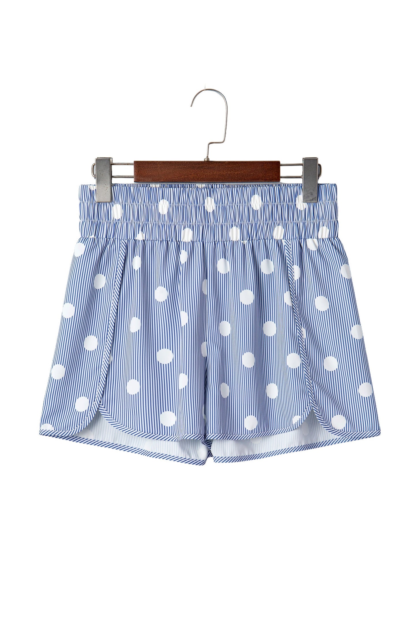 Polka Dot Shirred High Waist Shorts