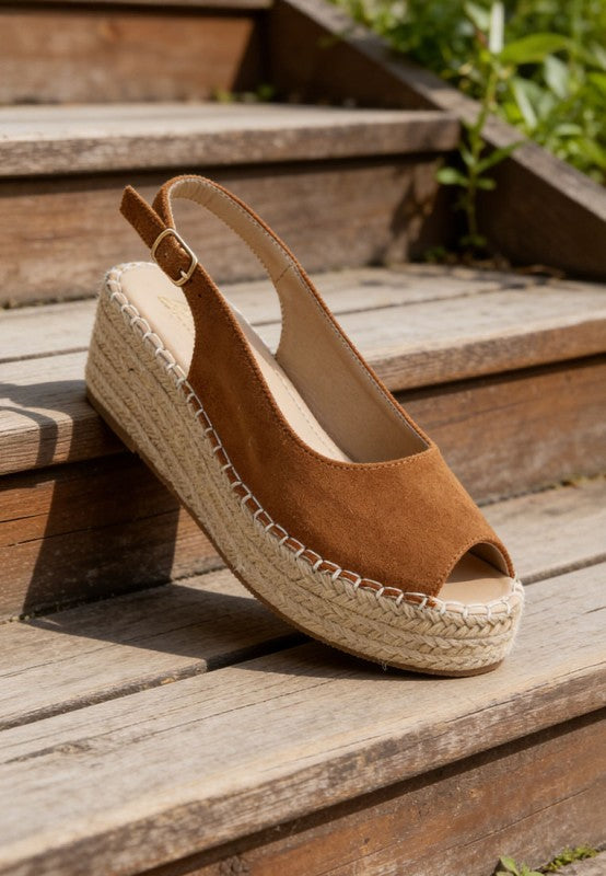 Georna Peep-Toe Espadrille Wedges