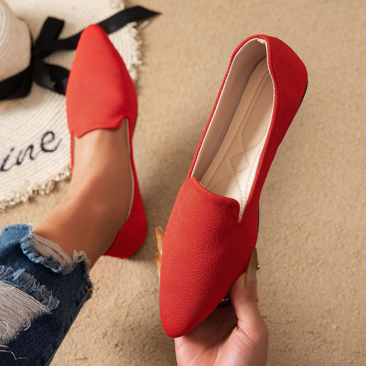 Women’s Flat Pointed-Toe Thin Shoes — Casual Everyday Flats