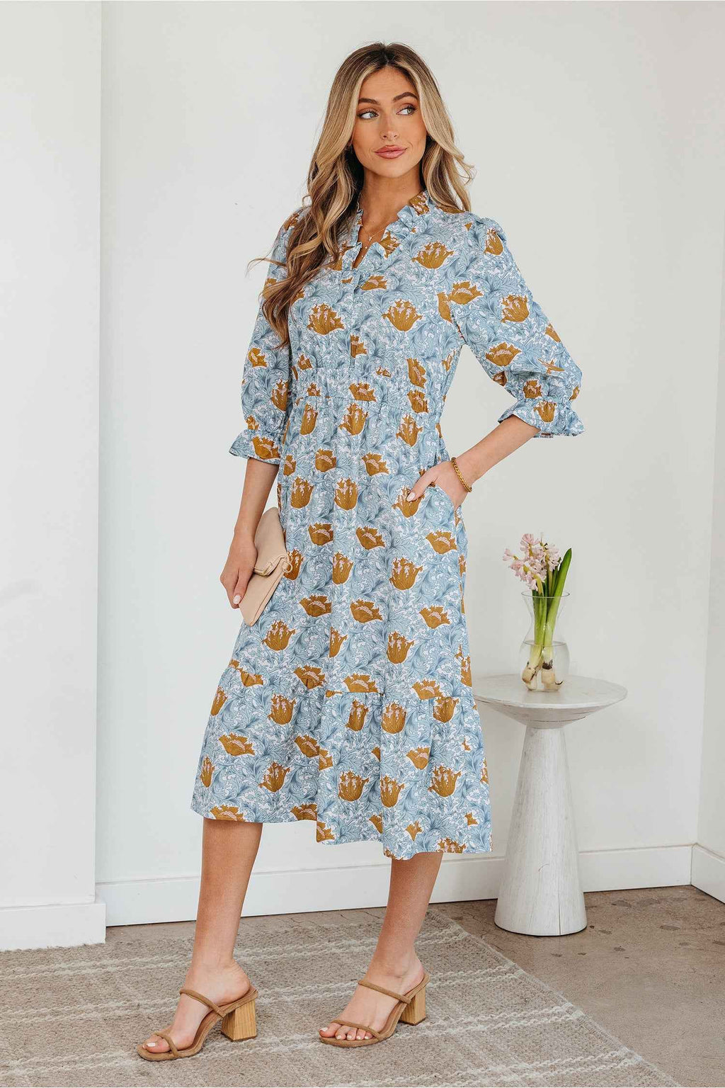 Rosalee Bracelet Sleeve Long Dress