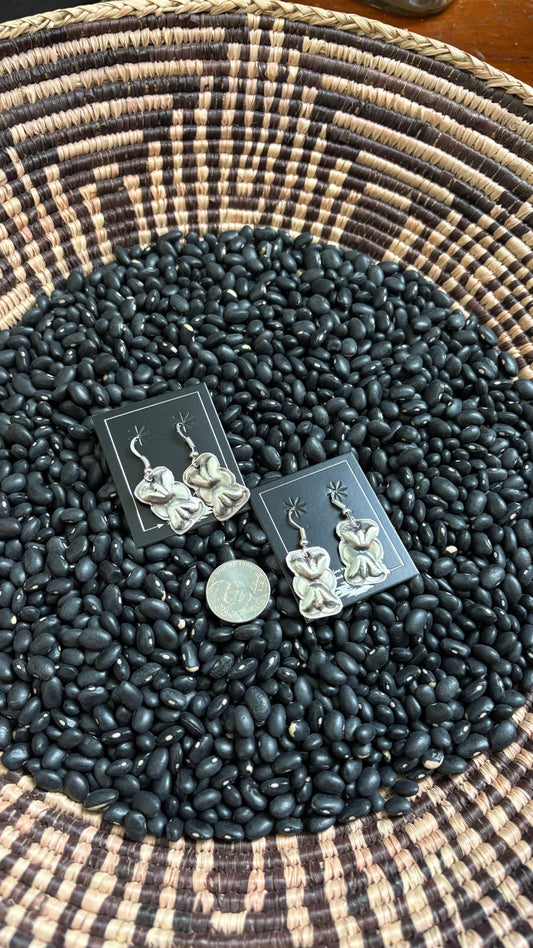 Plain Bowtie Concho Dangle Earrings by Joan Begay