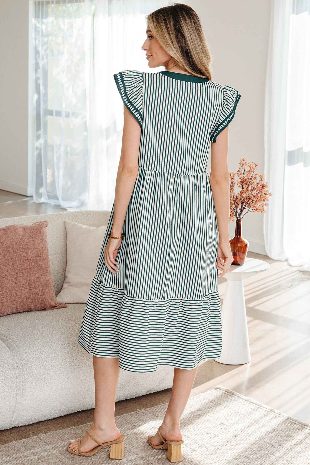 Ophelia Contrast Trim Midi Dress