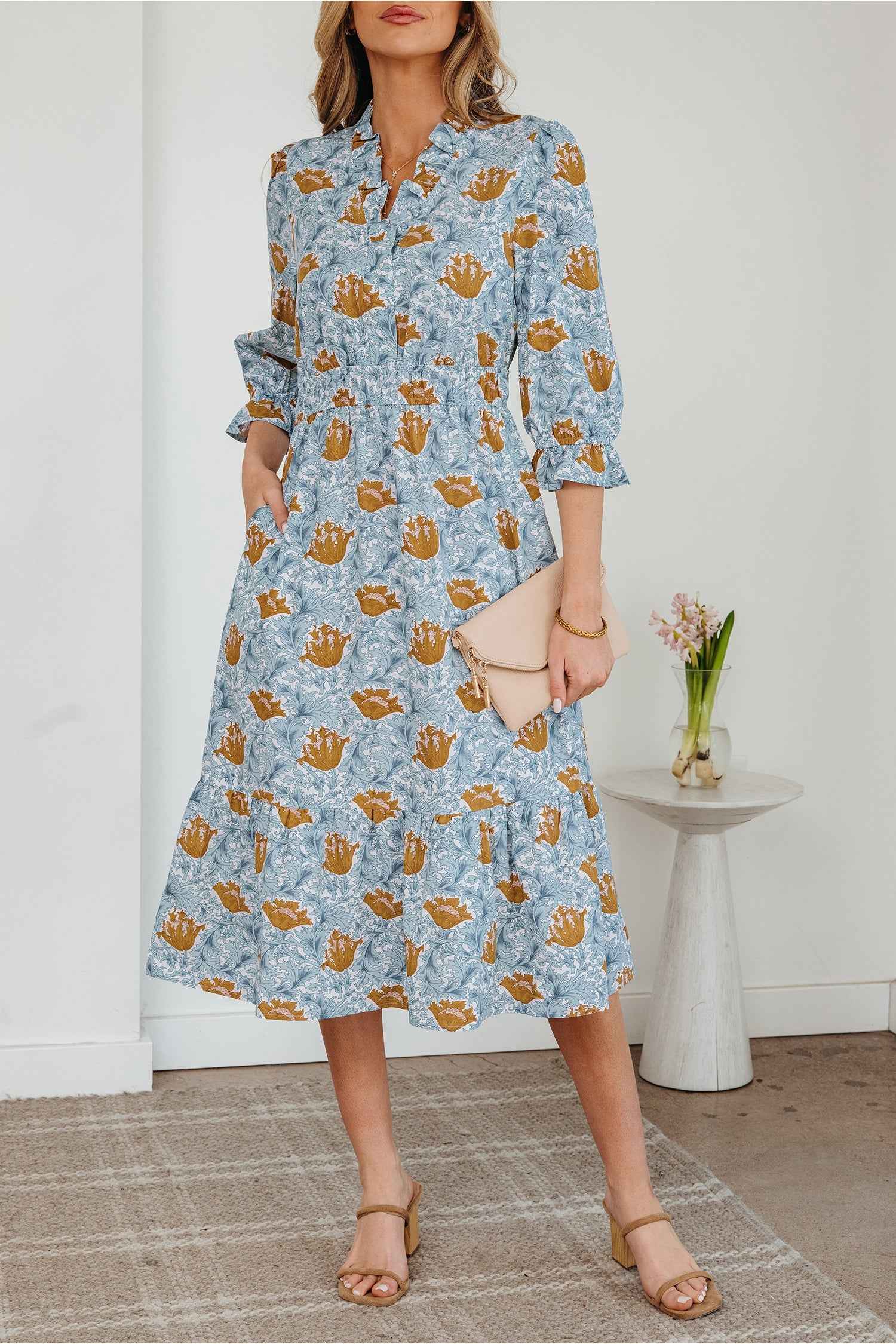 Rosalee Bracelet Sleeve Long Dress