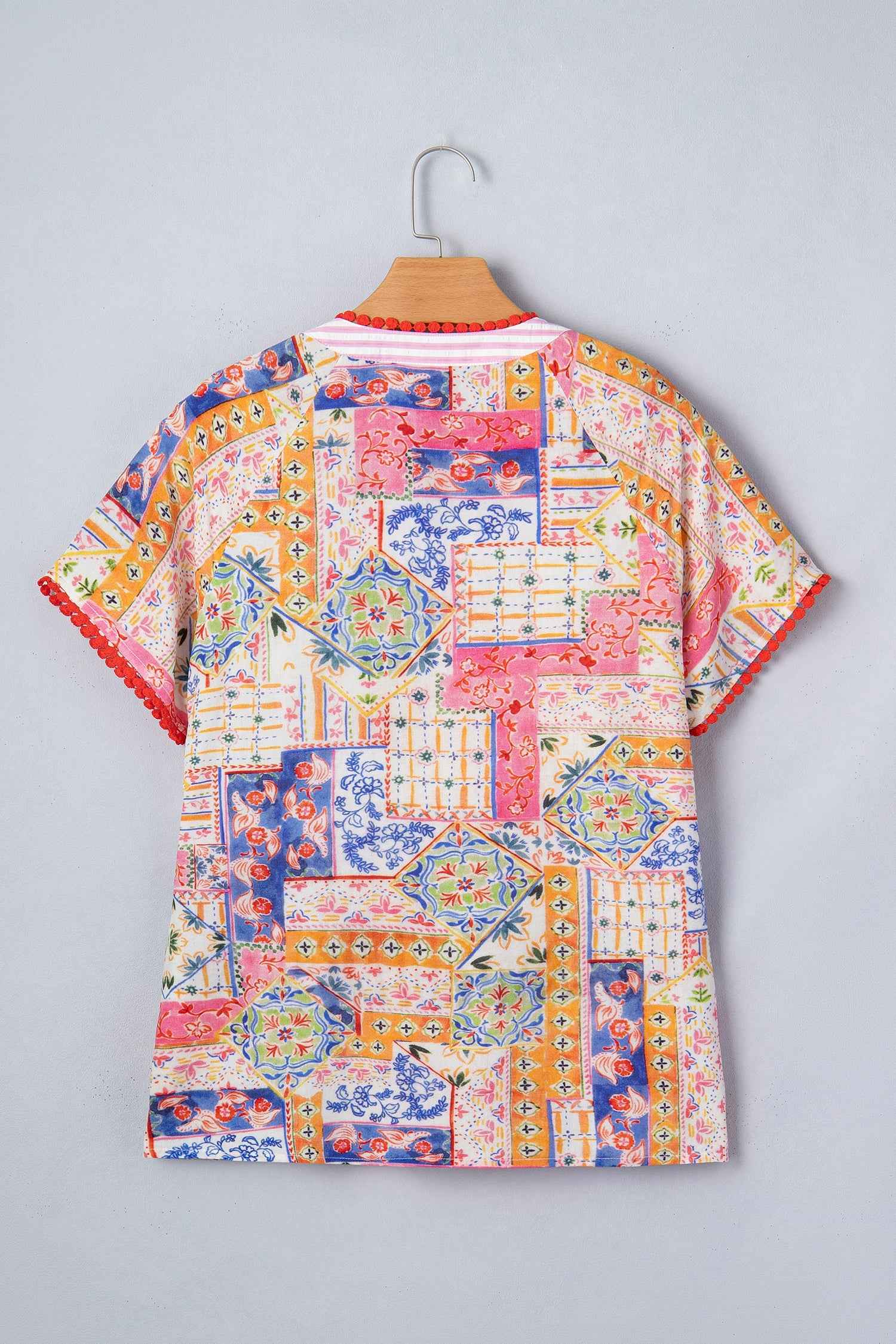 Deborah Print Short Sleeve Blouse