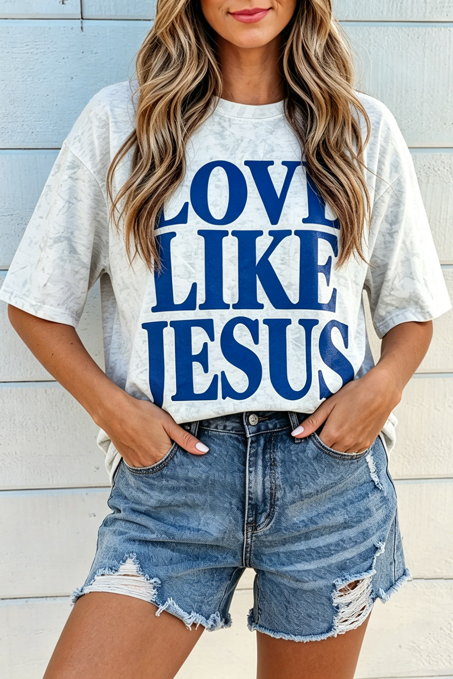 Love Like Jesus Camo Oversize Graphic T-Shirt
